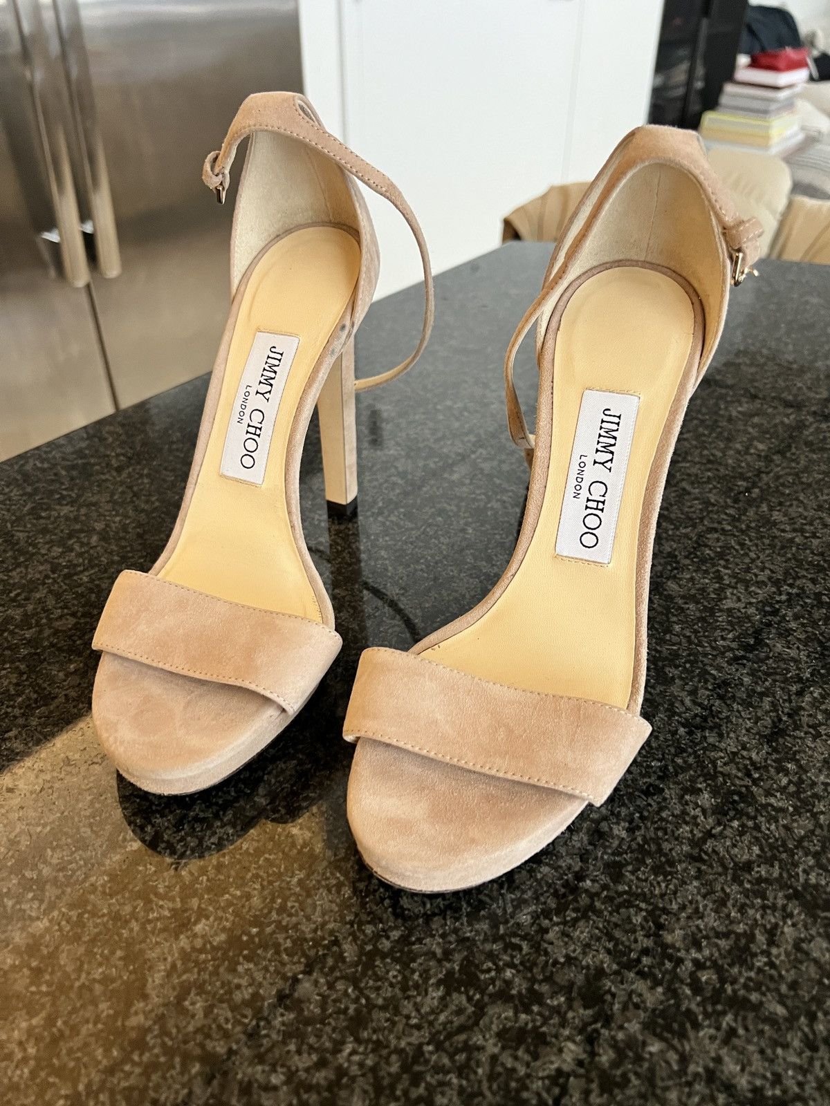 Jimmy Choo Jimmy Choo Suede Ankle Strap Platform Heels Size 36 Size US 6 / IT 36 - 1 Thumbnail