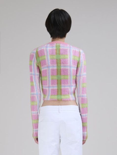 Marni oc11z0525 Checked Brushed Mohair Jumper in Multicolor Size XL / US 12-14 / IT 48-50 - 3 Thumbnail