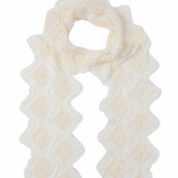 Zara NWT Zara Limited Edition Crochet Knit Scarf Ecru – 96” Long Size ONE SIZE - 3 Thumbnail