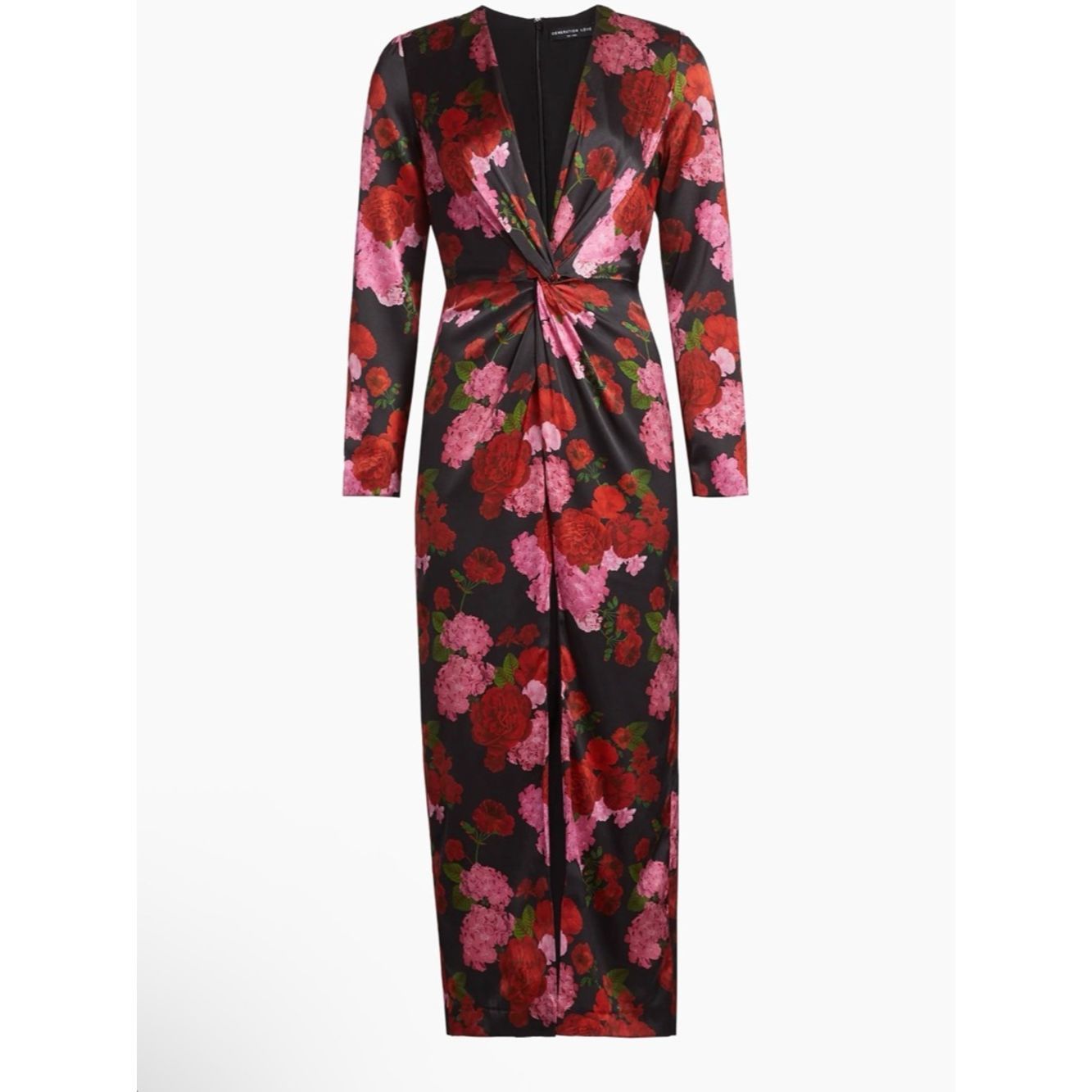 Generation Love Generation Love Silvanna Floral Satin Maxi Dress Red Pink B Size S / US 4 / IT 40 - 4 Thumbnail