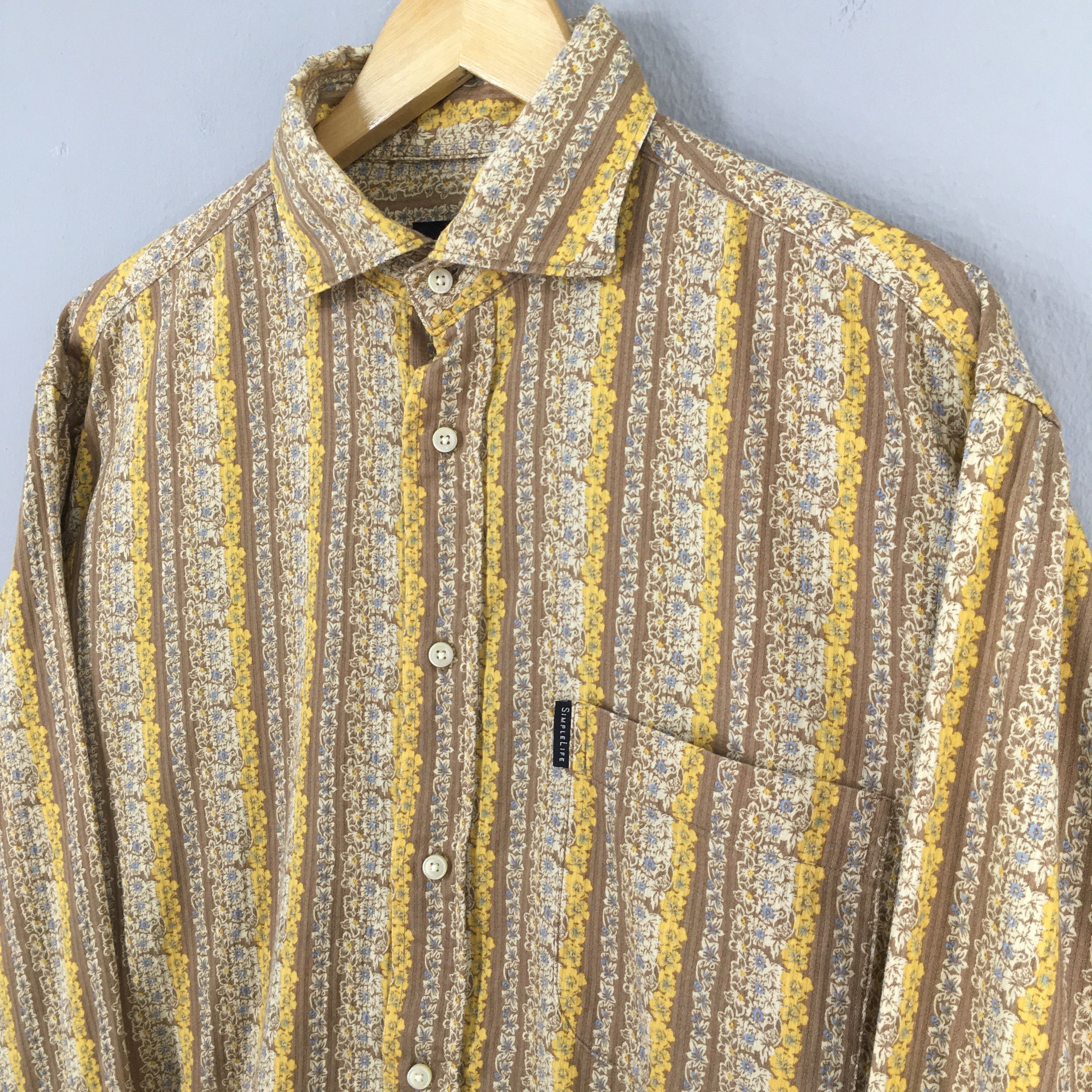 Flannel Vintage 90s Paisley Floral Casual Shirt Large Size US L / EU 52-54 / 3 - 3 Thumbnail