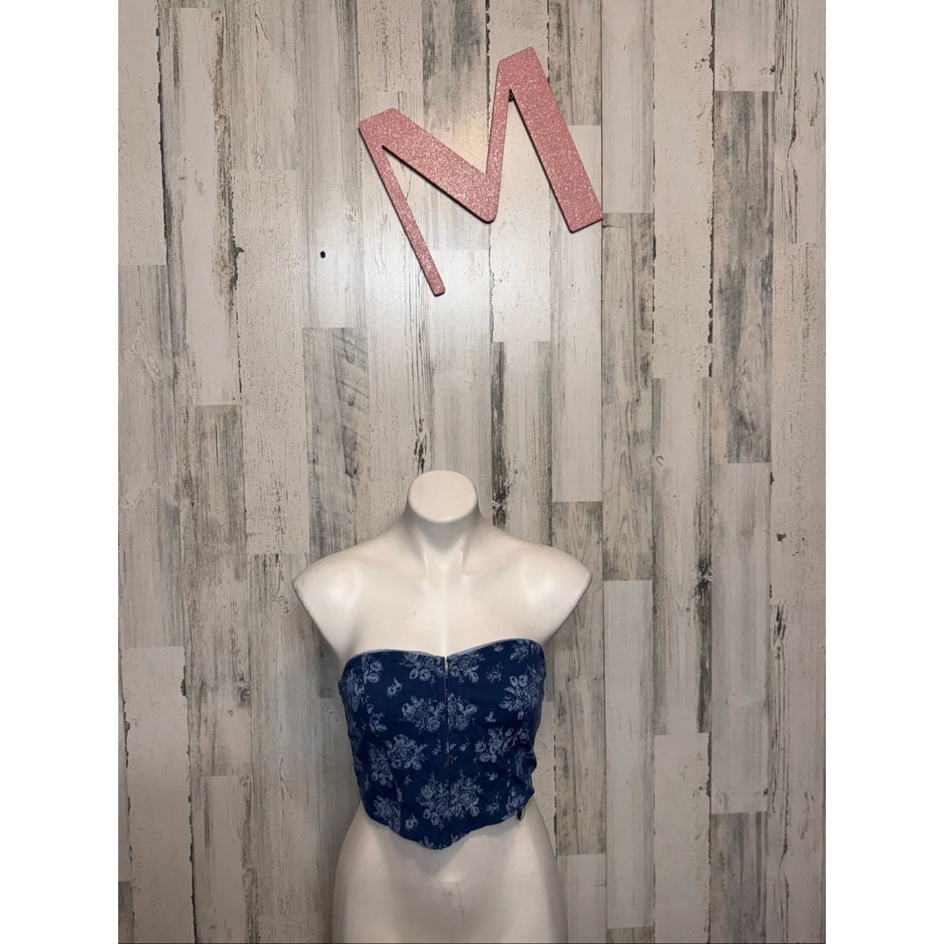 Forever 21 Forever 21 Blue Floral Strapless Smocked Tube Top – Size M Size M / US 6-8 / IT 42-44 - 2 Thumbnail