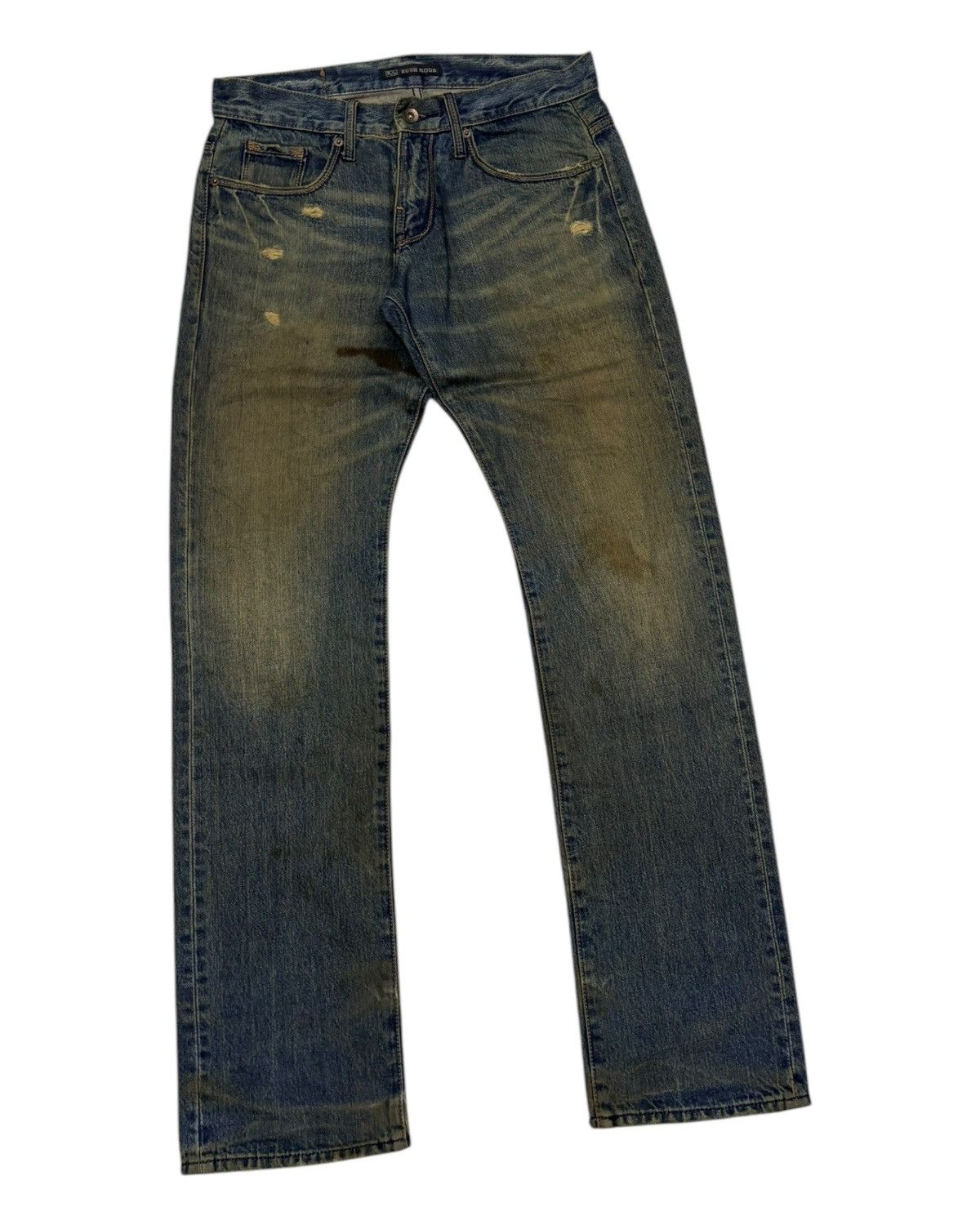 If Six Was Nine 🔥VINTAGE RUSH HOUR MUD WASH DISTRESSED DENIM JEANS Size US 30 / EU 46 - 3 Thumbnail