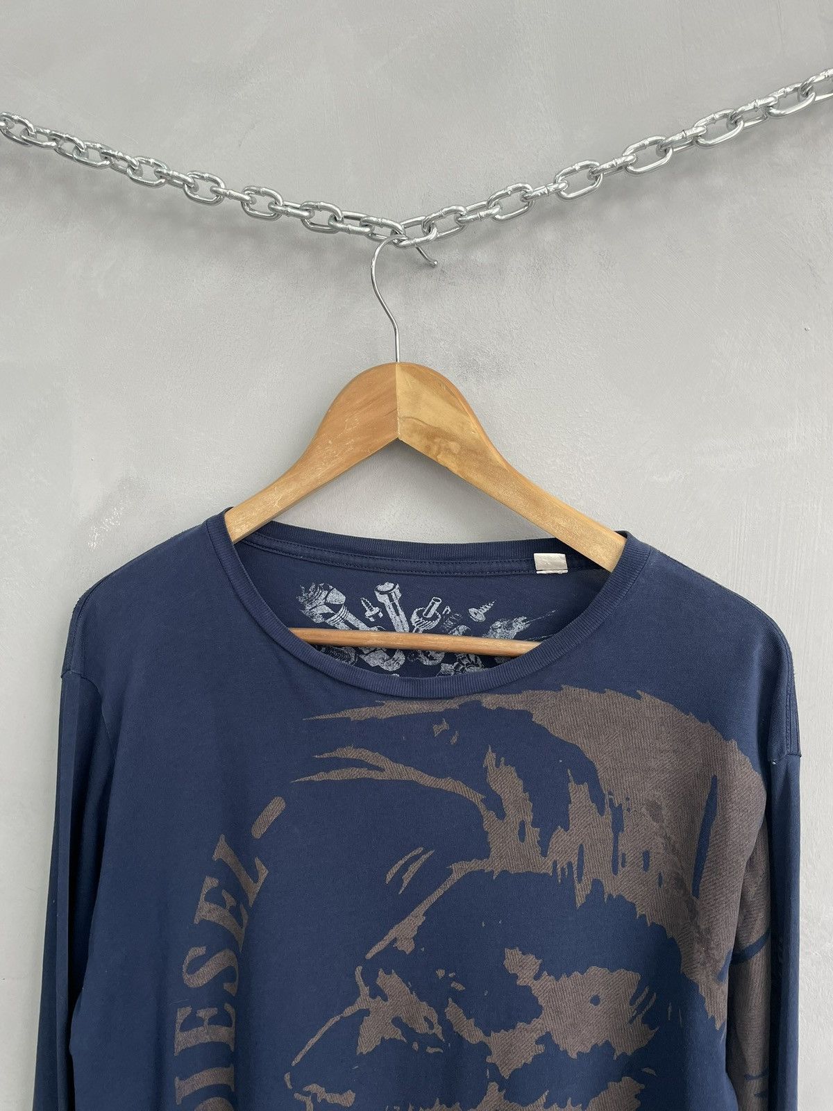 Diesel Diesel Longsleeve Big Logo Blue y2k Style Vintage Size US L / EU 52-54 / 3 - 7 Thumbnail