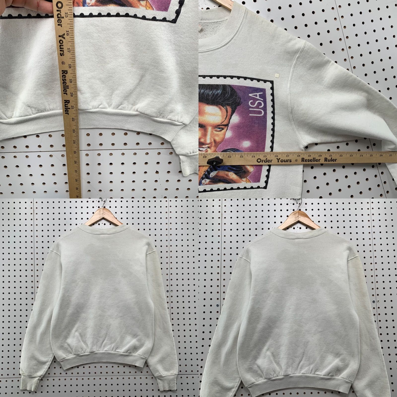 Fruit Of The Loom VINTAGE Elvis USA Stamp Graphic Crewneck Sweatshirt Mens S Fits XS USA Size US S / EU 44-46 / 1 - 9 Thumbnail