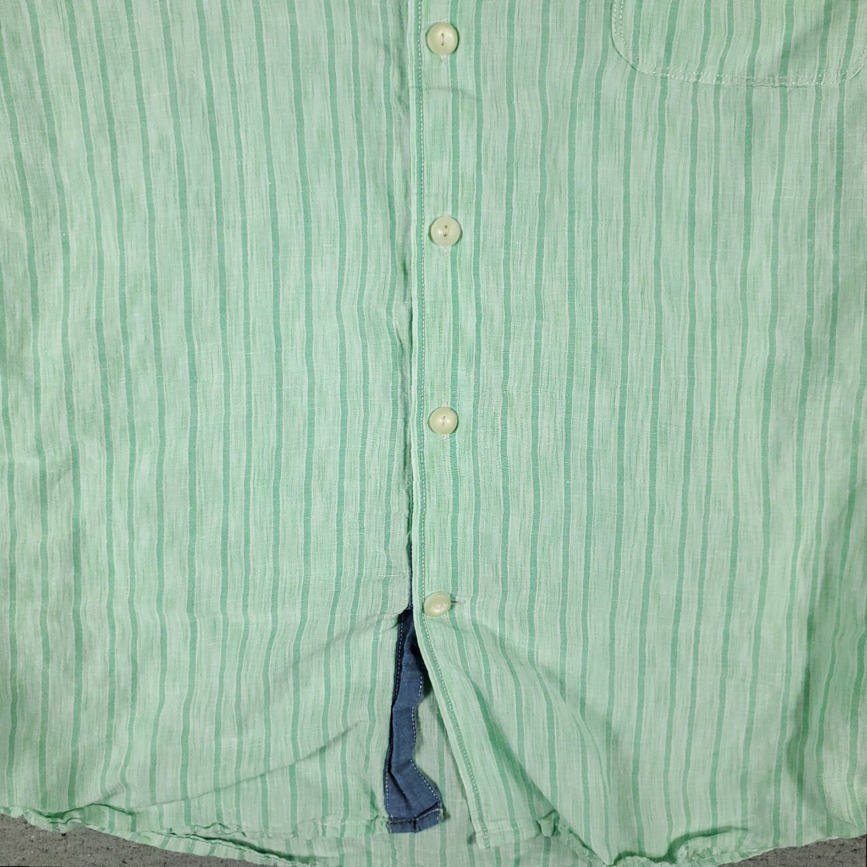 Tommy Bahama Tommy Bahama Button-Up Shirt Mens Large Green Striped Cotton Short Sleeve Tropical Size US L / EU 52-54 / 3 - 3 Thumbnail
