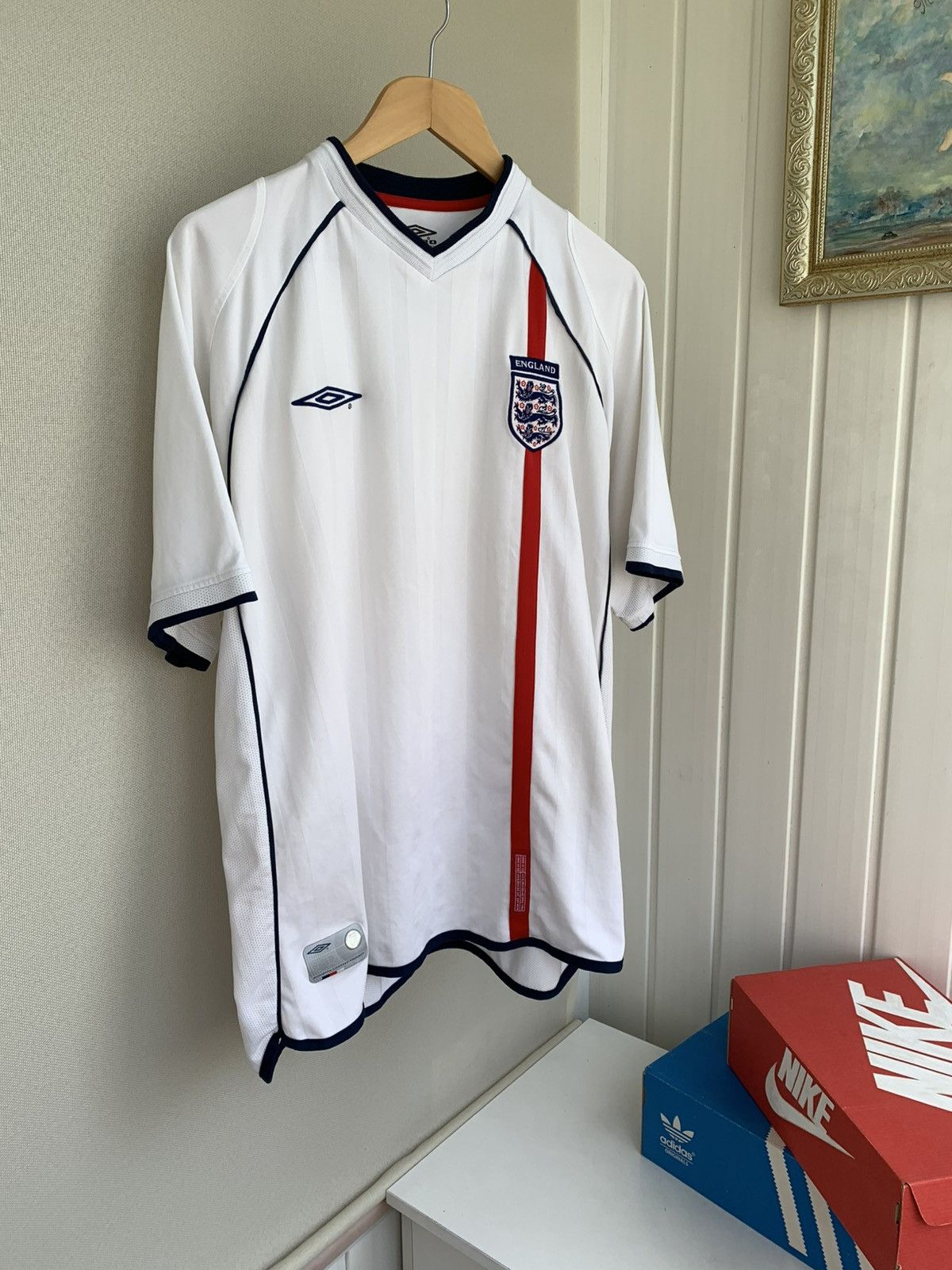Umbro Umbro England Vintage 2001-2003 Home Football Shirt Size XL Size US XL / EU 56 / 4 - 1 Thumbnail