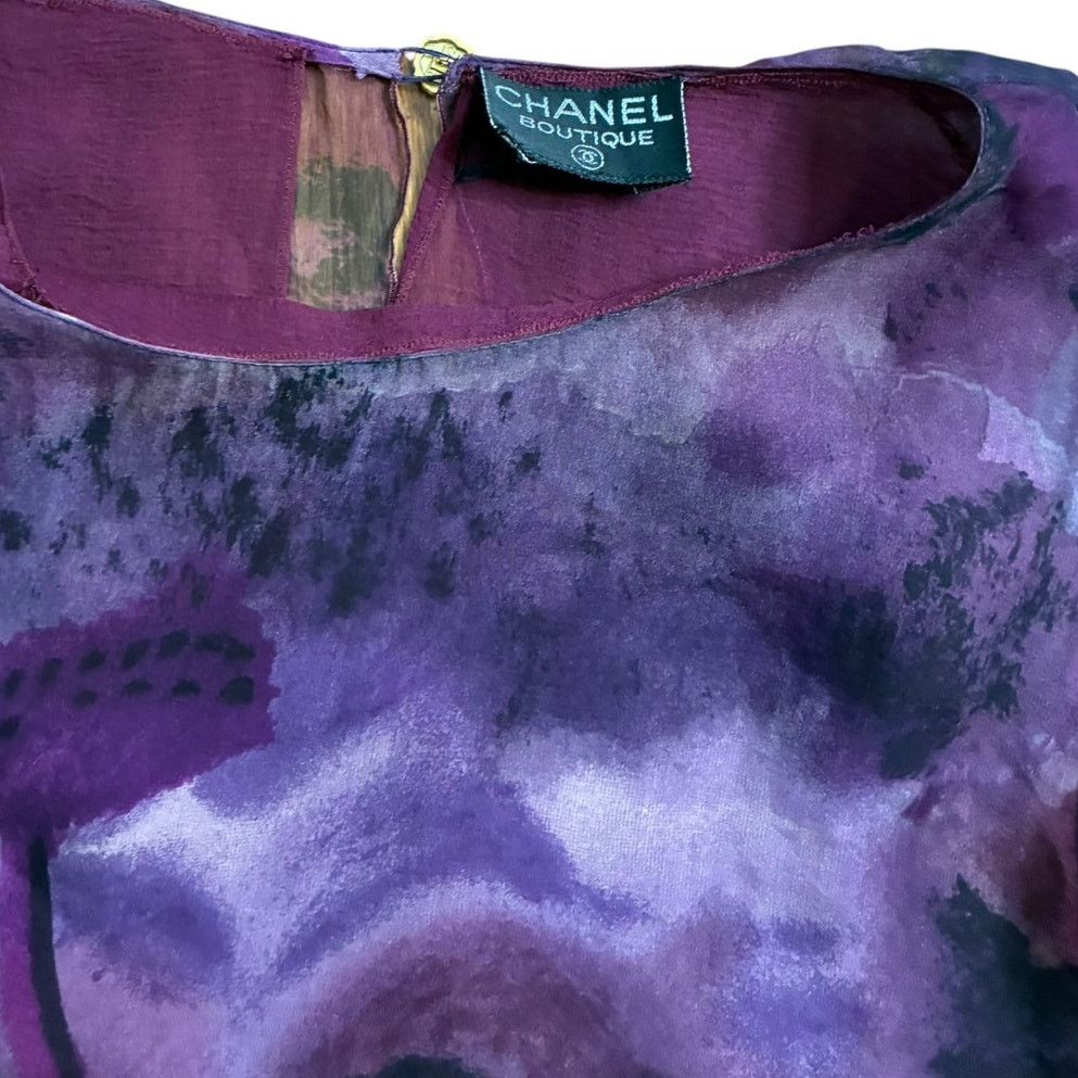 Chanel Chanel Boutique Silk Floral Sleeveless Blouse Top M Size M / US 6-8 / IT 42-44 - 9 Thumbnail