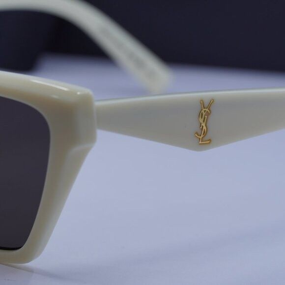 Saint Laurent Paris Saint Laurent SL M103 007 Sunglasses Ivory Cat Eye Frame, Bl Size ONE SIZE - 4 Thumbnail