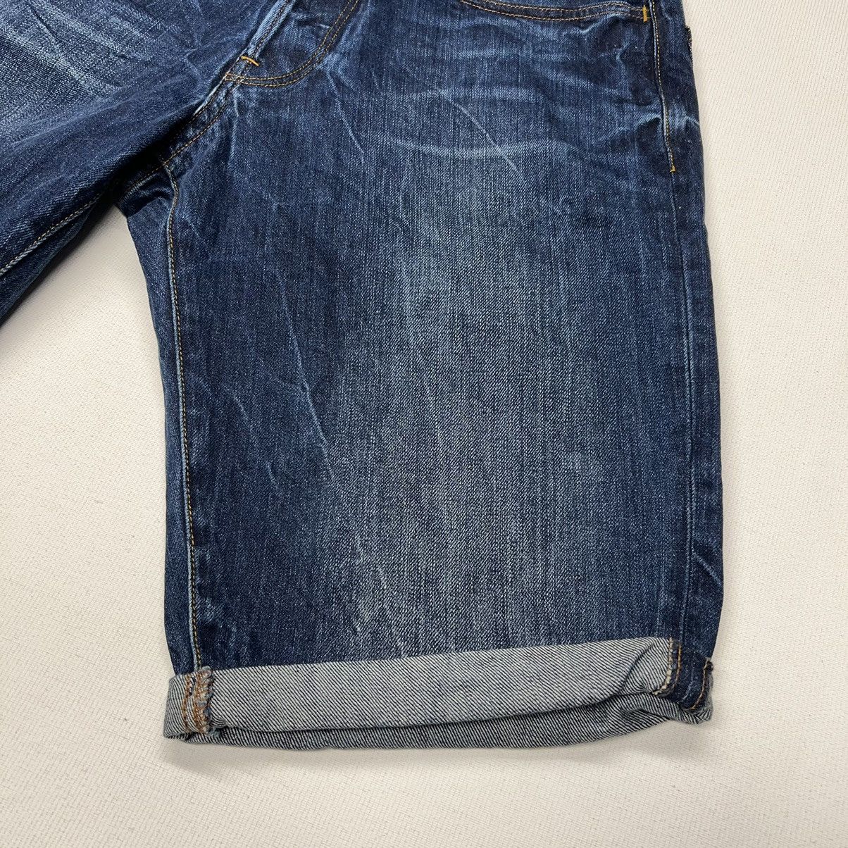 G-Star G Star Raw Jeans Shorts Blue 3301 Tapered Denim Faded Washed Size US 30 / EU 46 - 2 Thumbnail