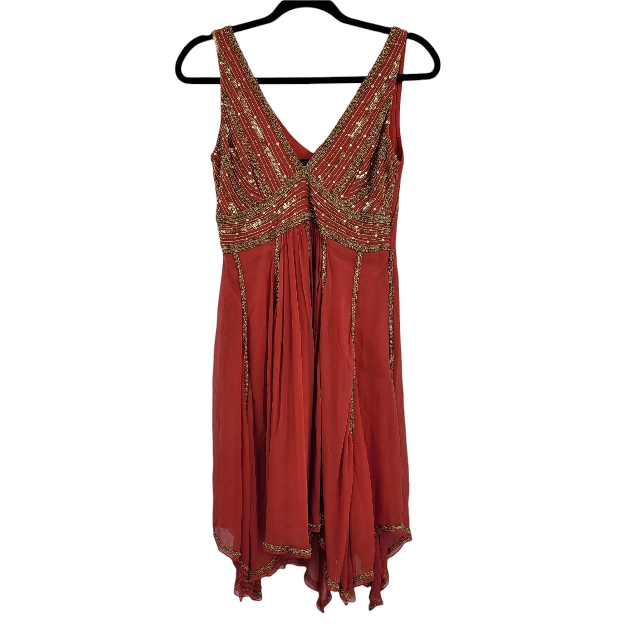 Adrianna Papell 90's Adrianna Papell Silk Mini Dress Sz 4 Bollywood Beaded S Size S / US 4 / IT 40 - 1 Thumbnail