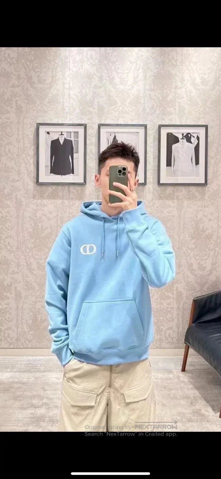 Dior Dior CD Embroidered Light Blue Hoodie. Size US S / EU 44-46 / 1 - 2 Thumbnail