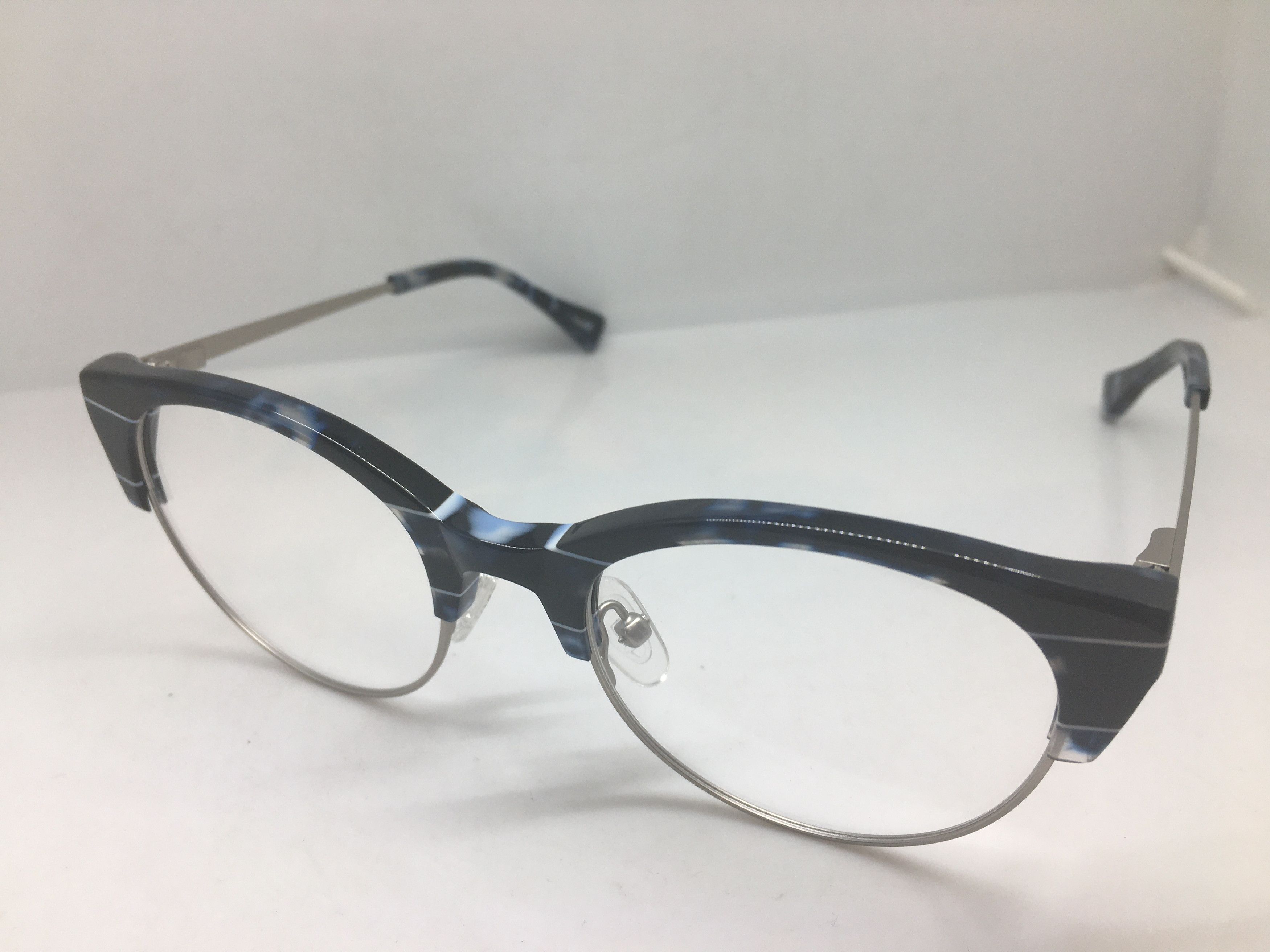 Other Mod Malcolm X Blue Silver Eyeglasses Frame Size ONE SIZE - 3 Thumbnail