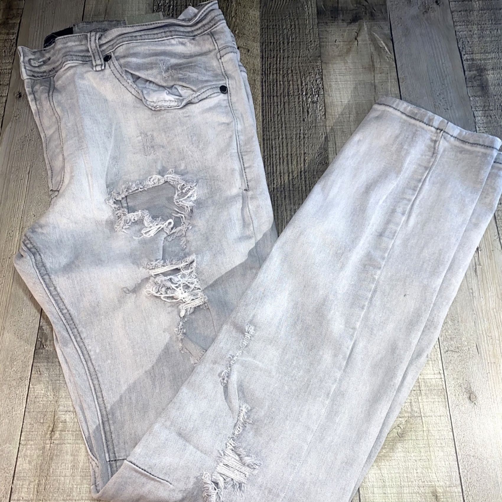 Y/Project Grays Project X Paris Jeans 36 x 32 Gray Skinny Mens Jeans White / Grey 36 Regular Inseam 32 Size US 36 / EU 52 - 5 Thumbnail