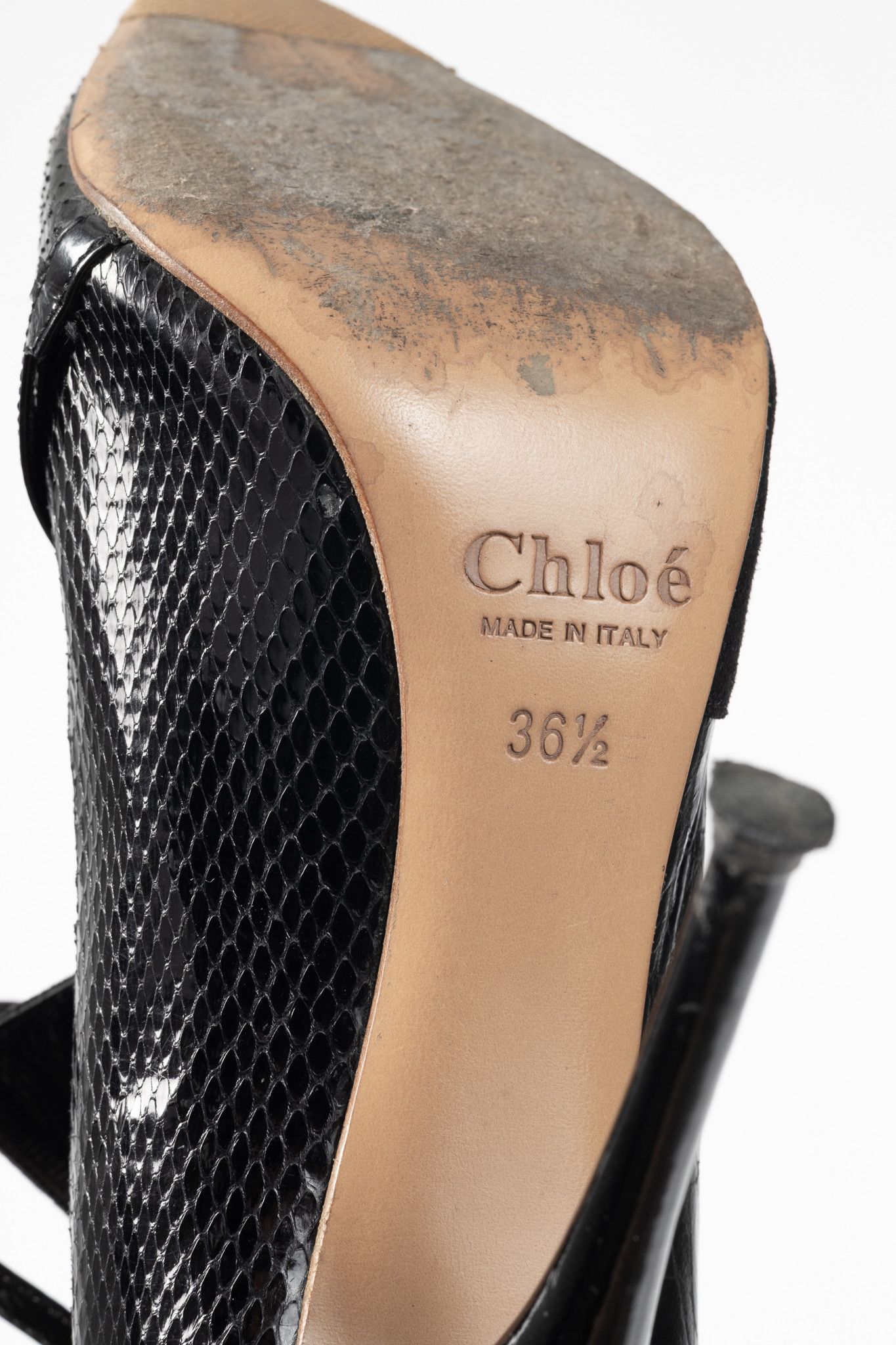Chloe Chloe AW08 Runway Snake-Embossed/Suede/Leaf-Applique Heels Size US 6 / IT 36 - 5 Thumbnail