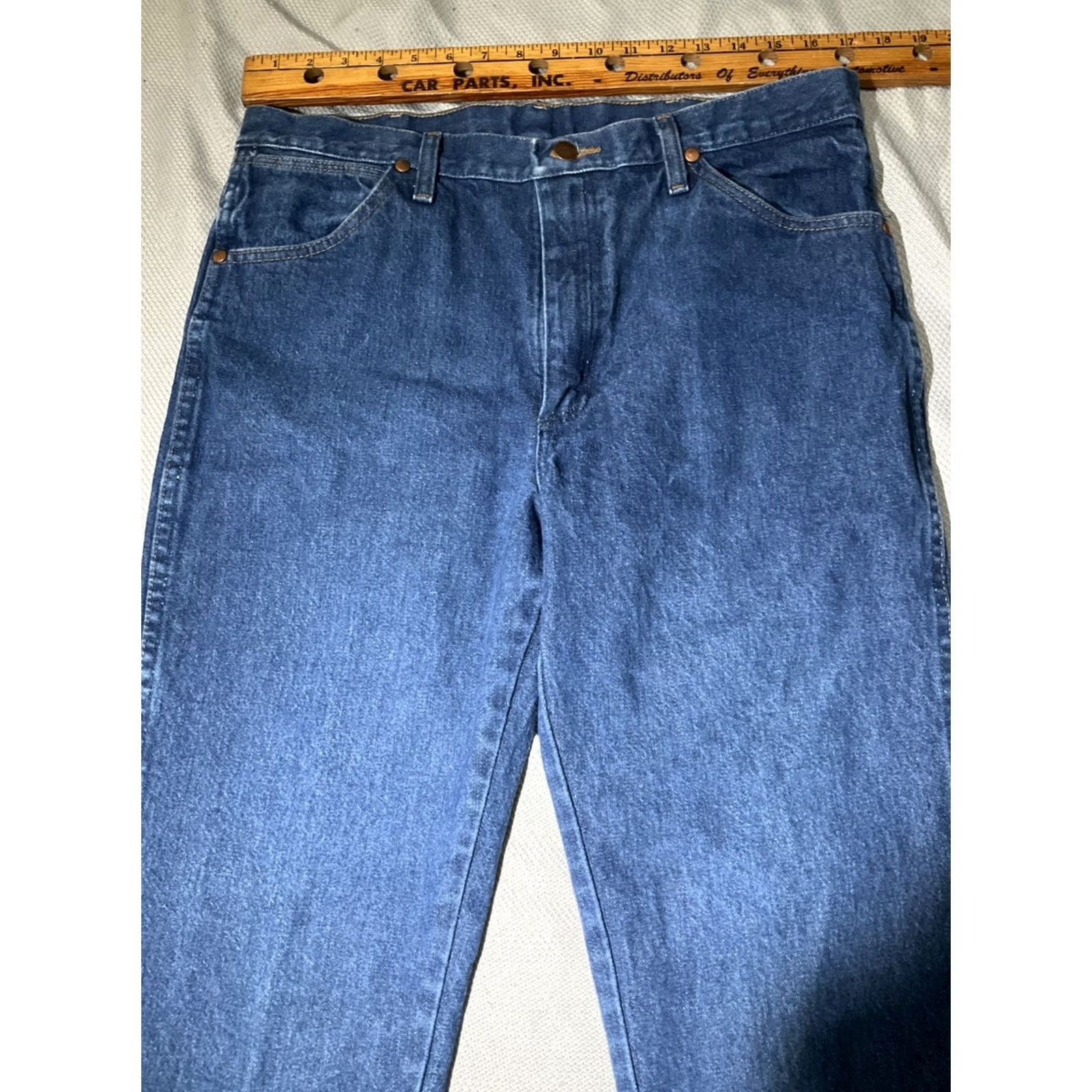 Wrangler Wrangler Jeans Mens 35x30 Blue 936PWD Cowboy Cut Denim Western Pants Regular Slim Bootcut 5-Pocket Wrangler Cowboy Cut Mens Jeans Blue 936PWD Size US 35 - 2 Thumbnail