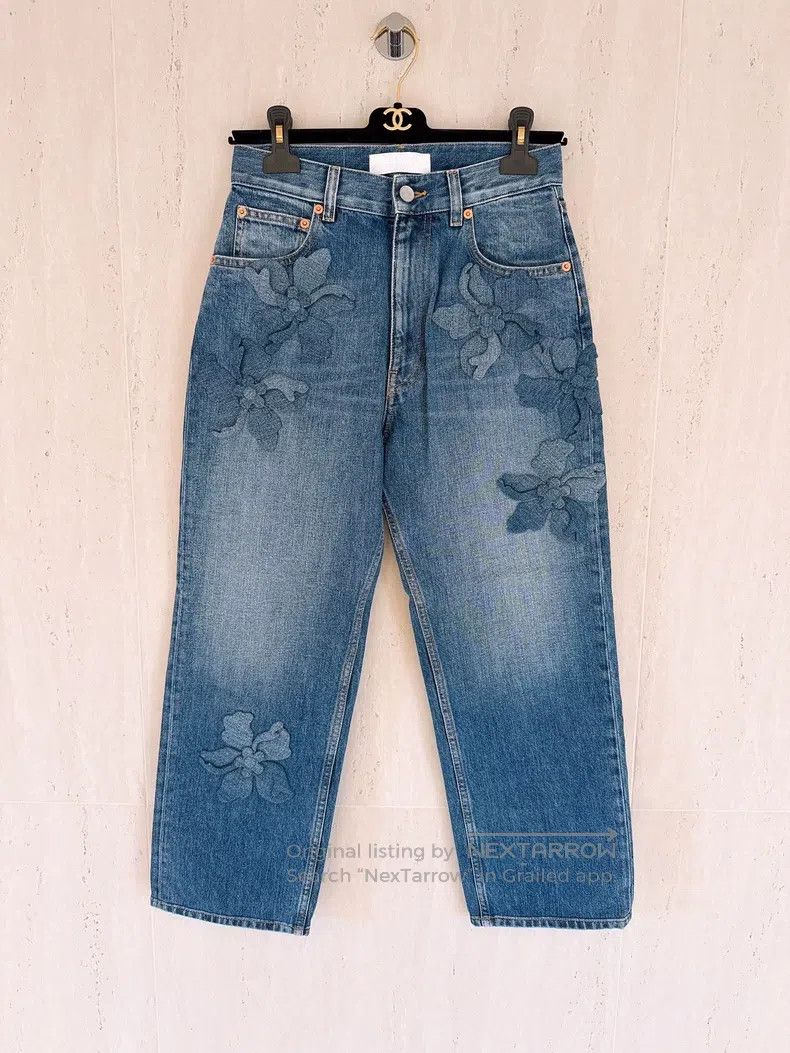 Valentino Valentino Three-dimensional floral jeans Size 40" / US 18 - 1 Thumbnail