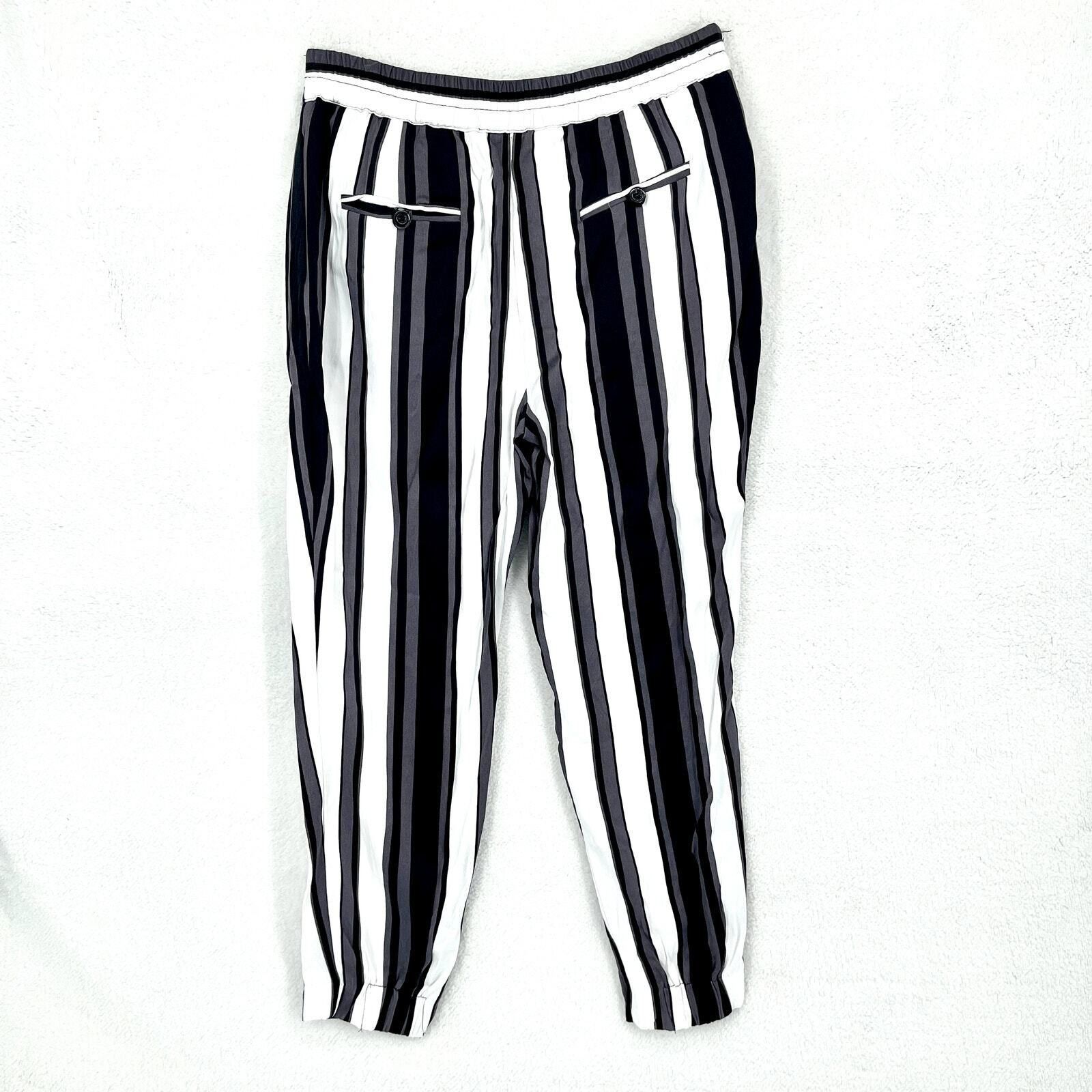 Zara Zara Stripe White High Waisted Pull On Jogger Size Medium Size 30" / US 8 / IT 44 - 5 Thumbnail