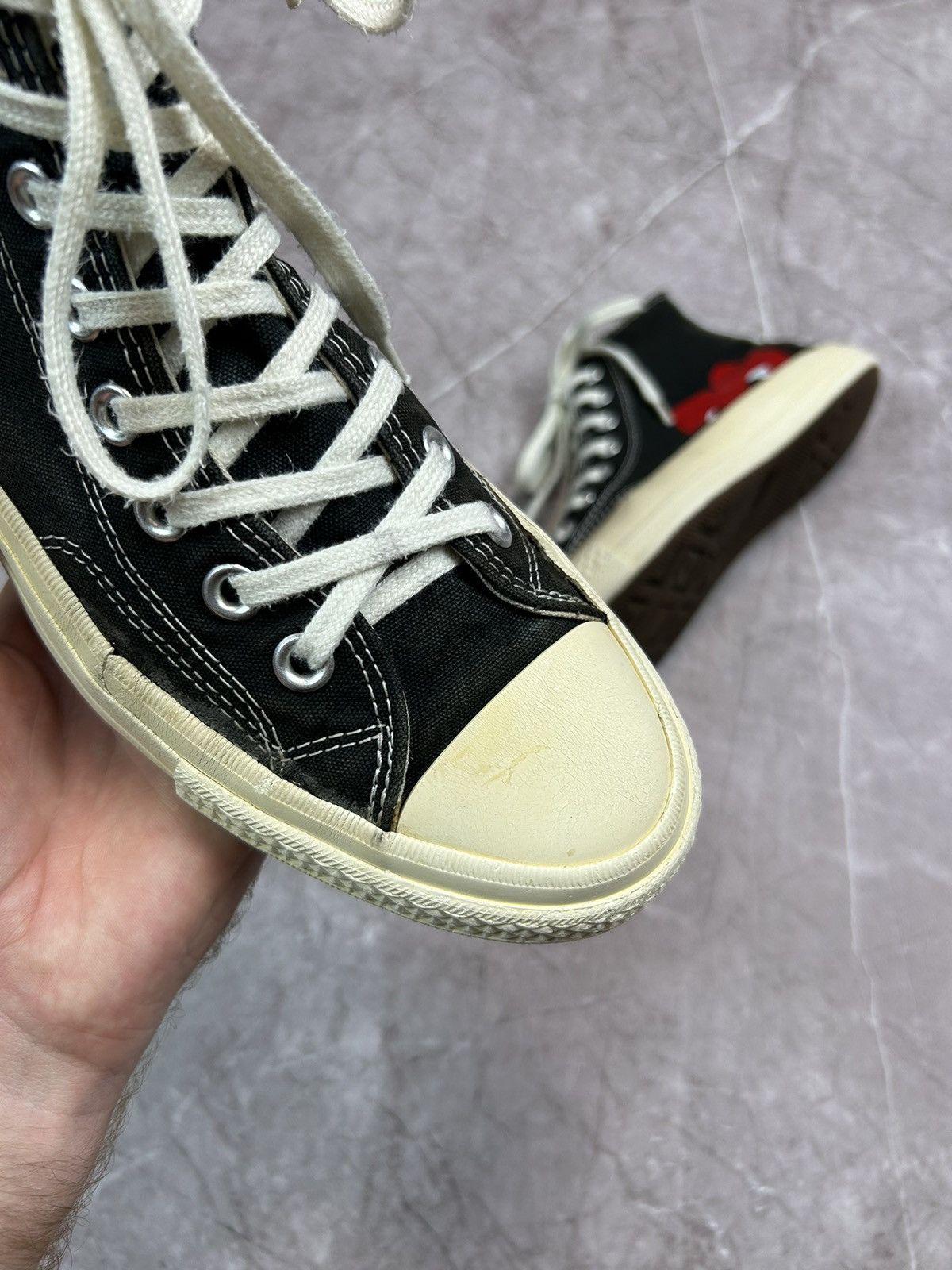 Comme des Garcons × Comme des Garcons PLAY × Converse Comme Des Garcons CDG PLAY x Converse Chuck Taylor 70s High Size US 7.5 / EU 40-41 - 4 Thumbnail