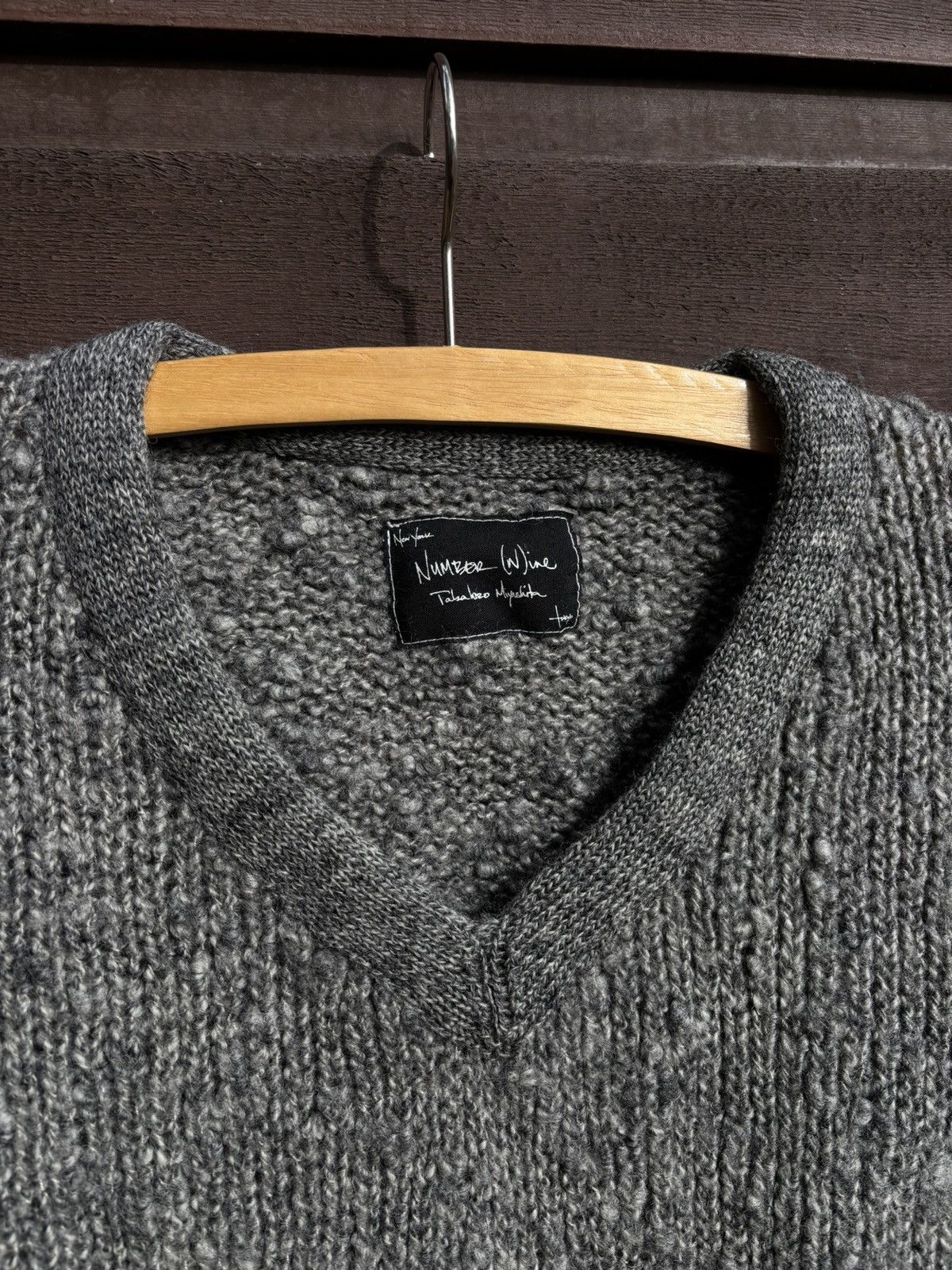 Number (N)ine Archive Number (N)ine 2009AW V-neck knit sweater Size US M / EU 48-50 / 2 - 3 Thumbnail