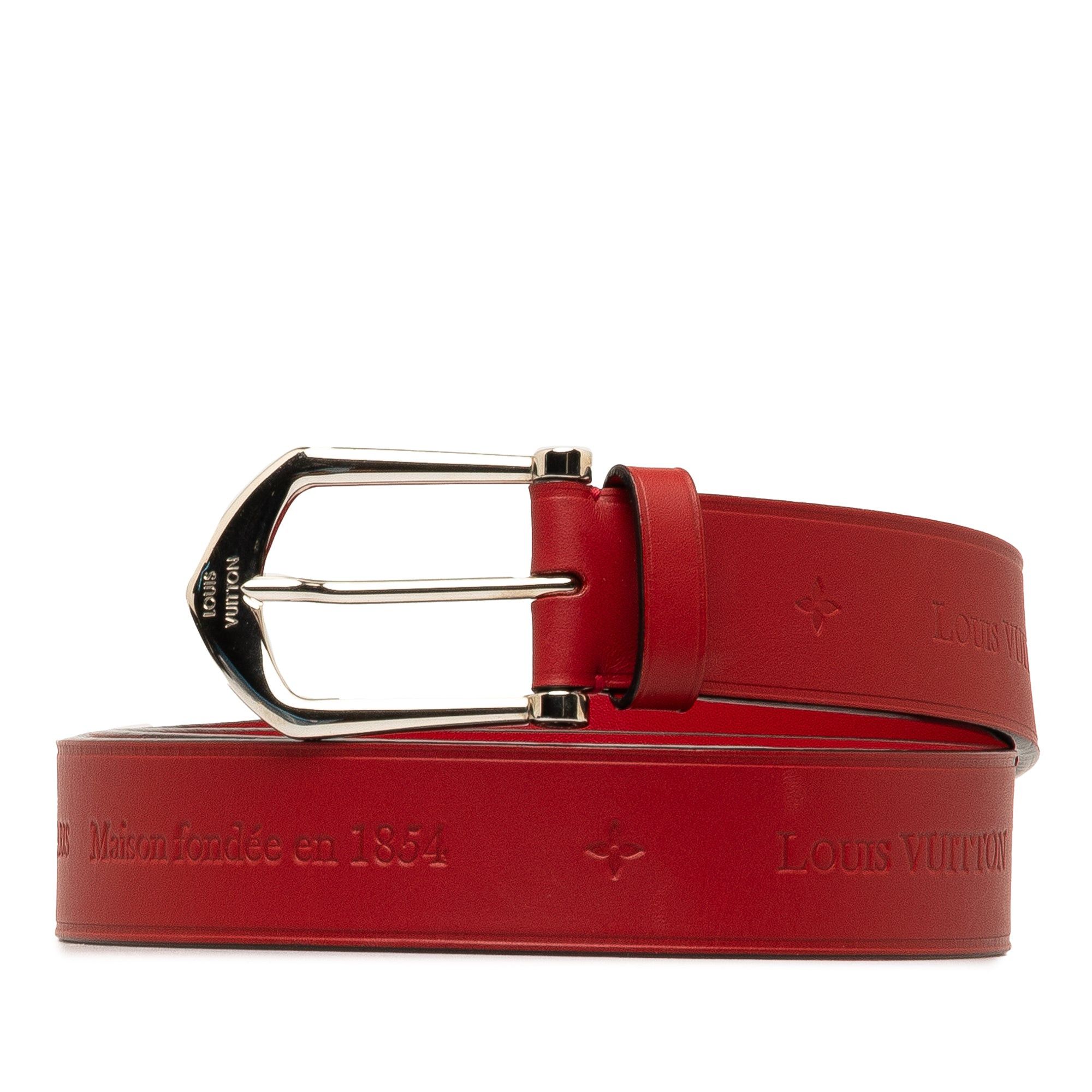 image of Louis Vuitton 2013 Maison Fondee En 1854 Belt in Red, Women's