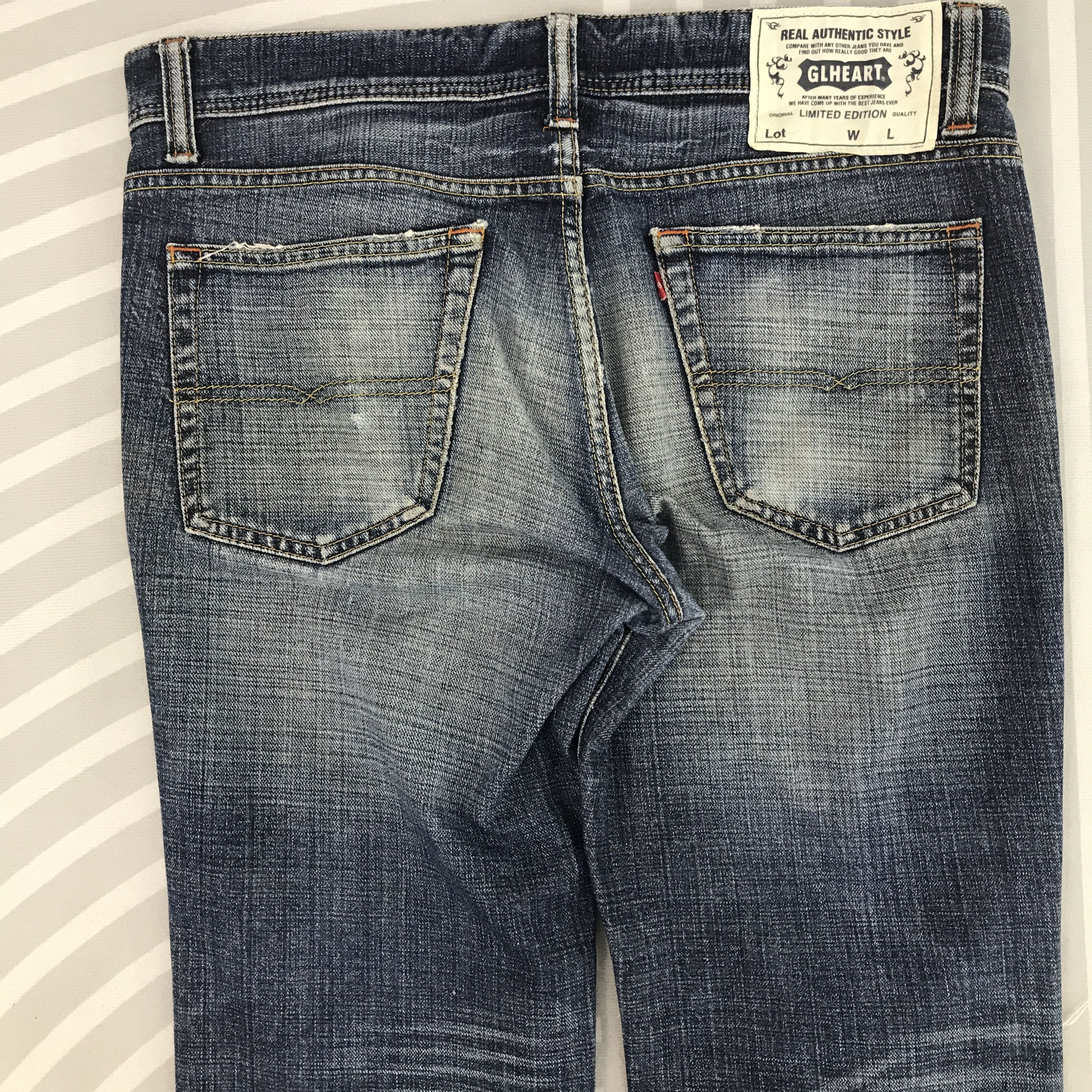 Japanese Brand × Vintage Vintage Glheart Real Authentic Style Distressed Jeans Size US 34 / EU 50 - 5 Thumbnail