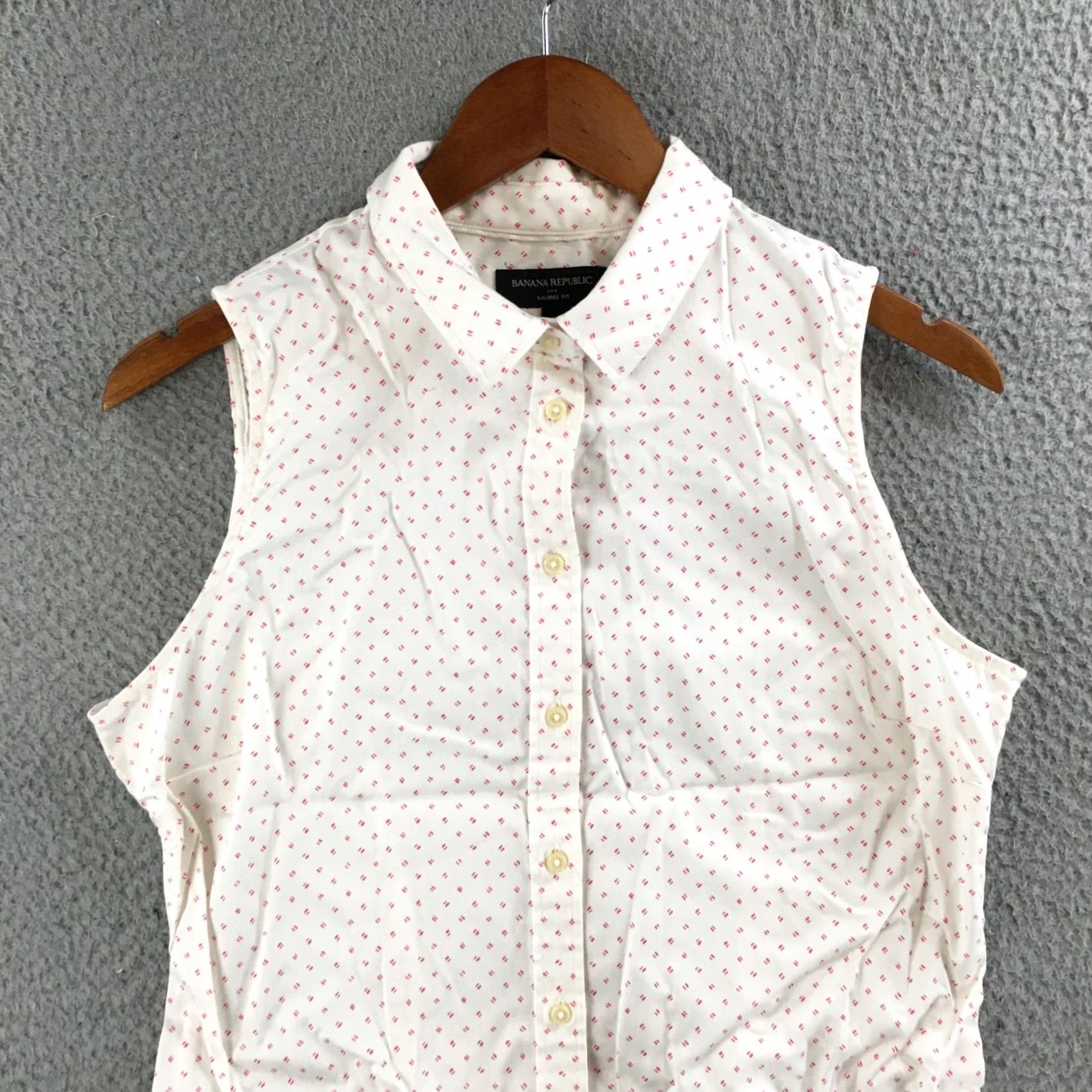 Banana Republic Banana Republic Button Up Shirt Womens 8 Sleeveless Cotton White Size M / US 6-8 / IT 42-44 - 2 Thumbnail