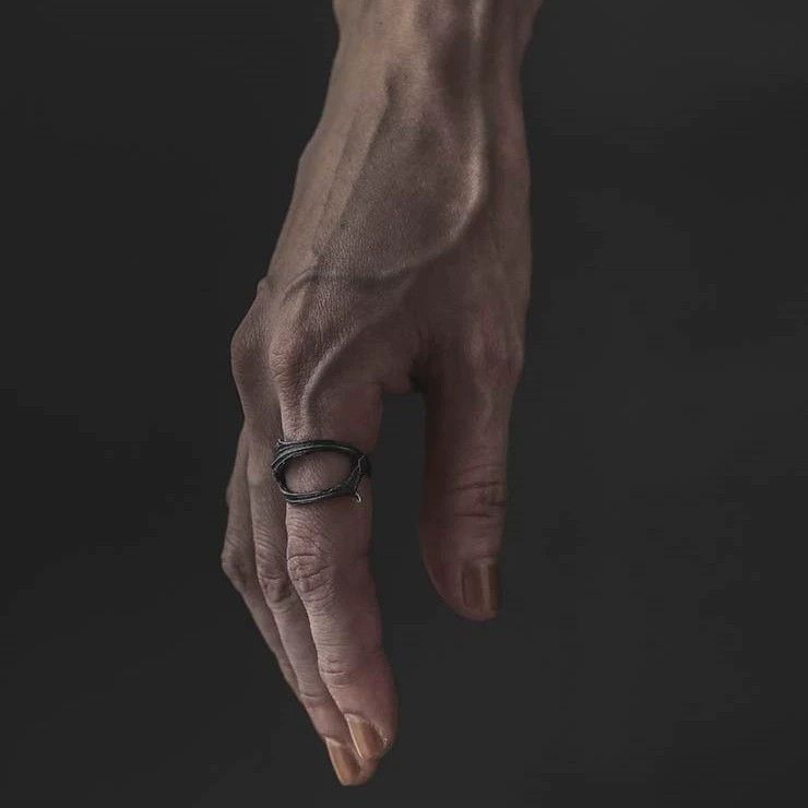 Detroit Denim Co. Detaj Dark Pioneer Thorn Claw 925 Silver Ring 12 Size ONE SIZE - 3 Thumbnail