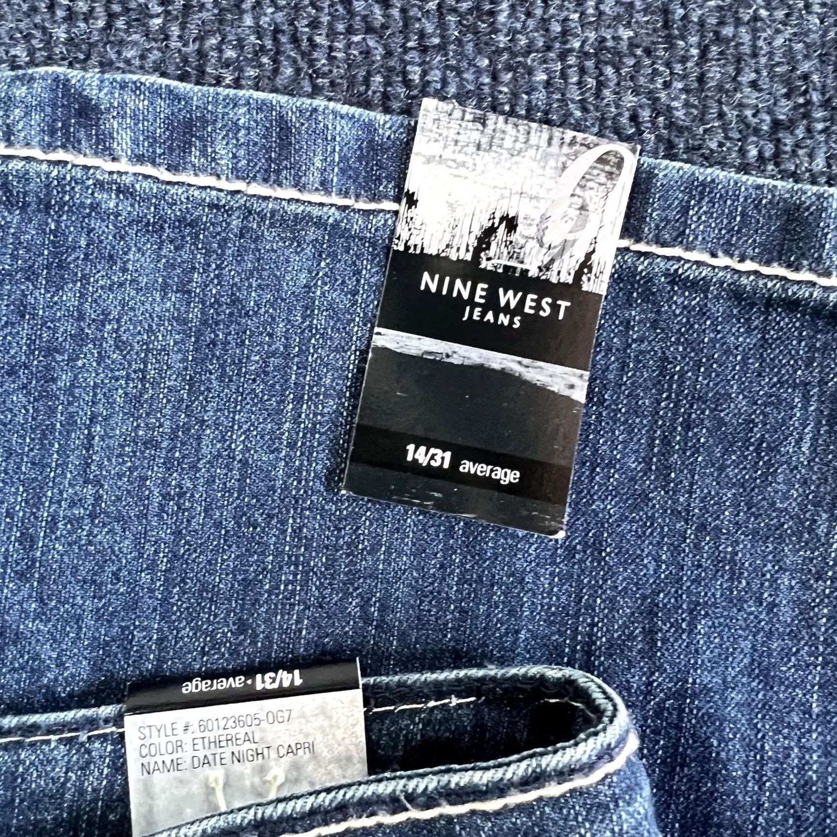 Nine West Nine West Womens Jeans Capri Blue Classic Rise Ethereal Denim 14/31 Size 36" / US 14 / IT 50 - 4 Thumbnail
