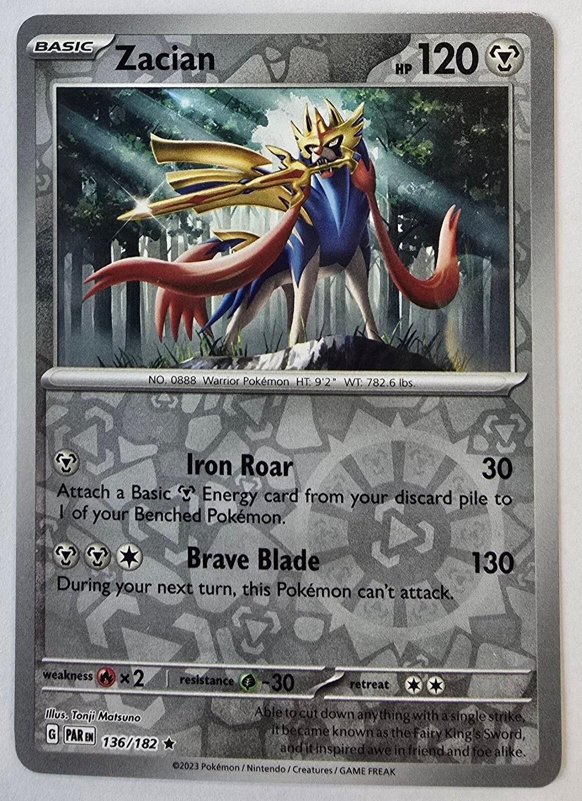 Pokemon Zacian Pokémon card from Paradox Rift Size ONE SIZE - 1 Thumbnail