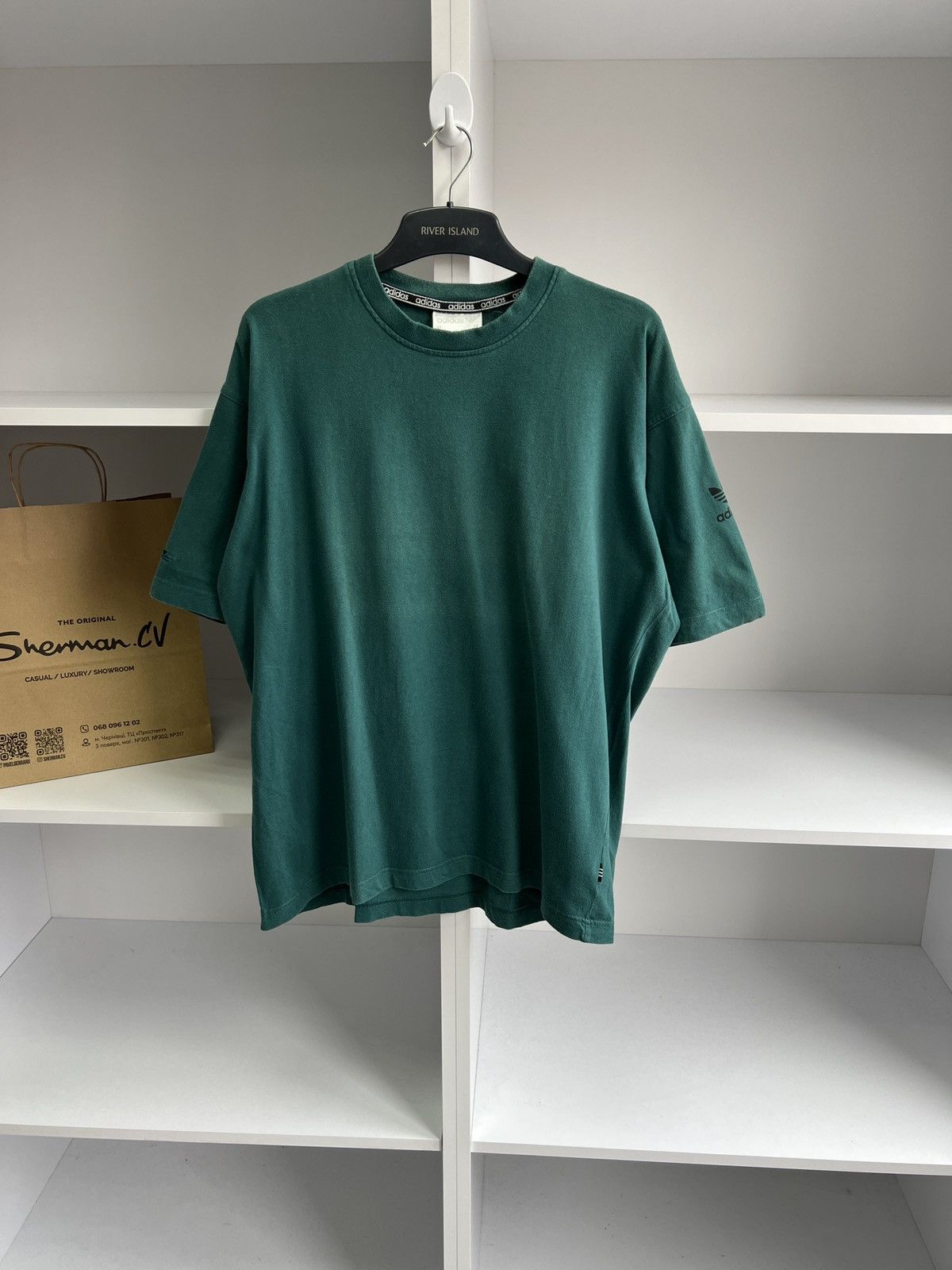 Adidas × Vintage Vintage Adidas Green 90s style T-Shirt Size US L / EU 52-54 / 3 - 2 Thumbnail