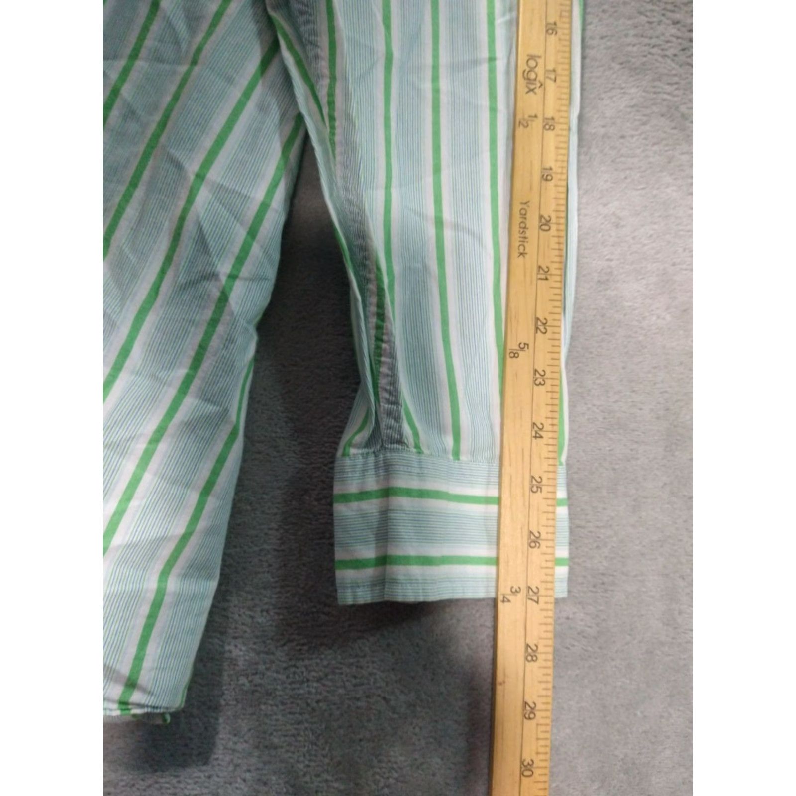 Vintage Polo Jeans Co. Ralph Lauren Shirt Mens 3XT Green Striped Long Sleeve Button Up Size US XXL / EU 58 / 5 - 6 Thumbnail