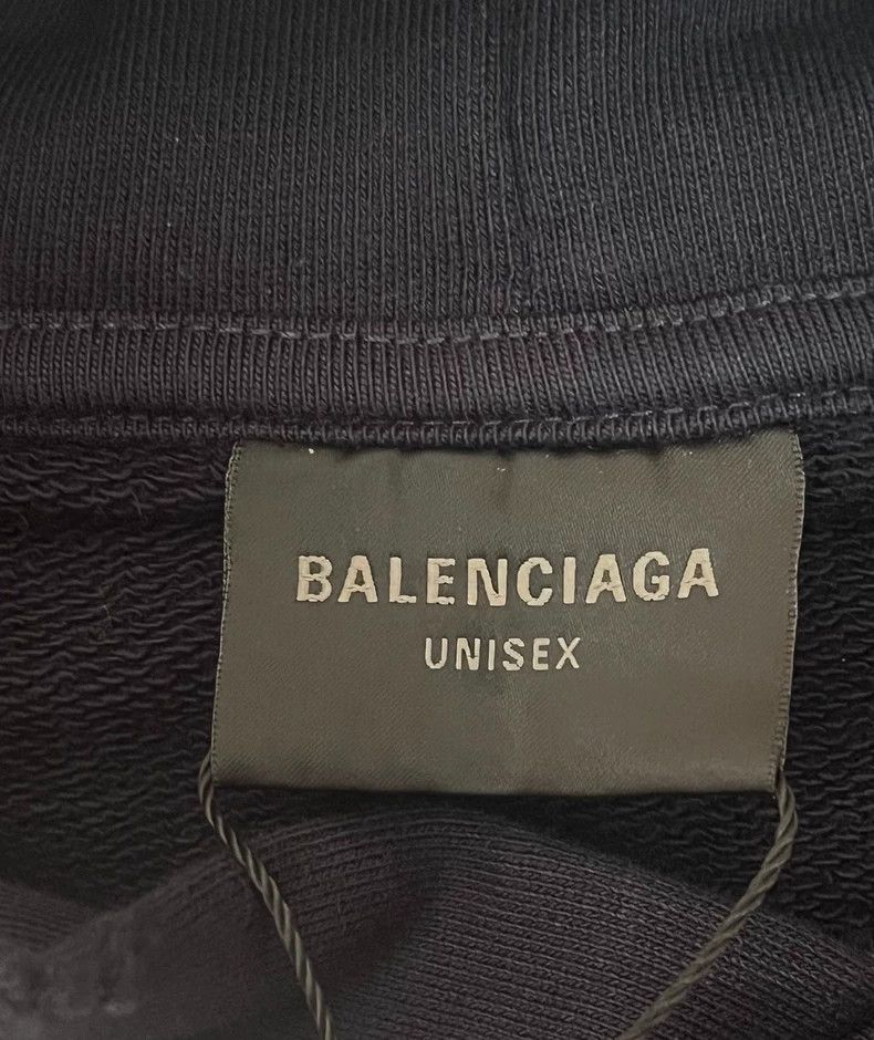 Balenciaga Balenciaga Make old worn-out dark blue hooded sweaters wit Size US L / EU 52-54 / 3 - 3 Thumbnail