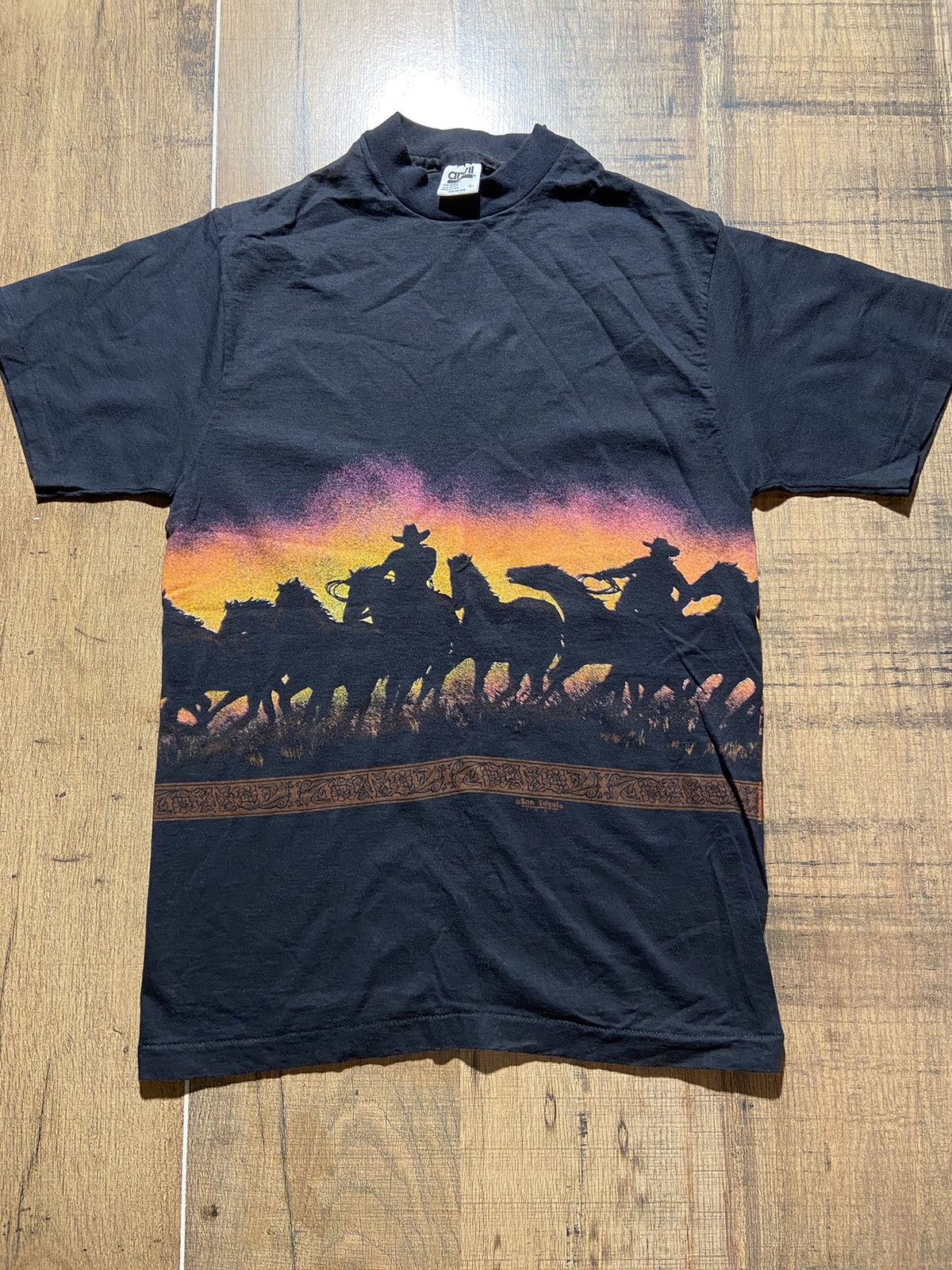 Anvil Vintage 1991 western cowboy sunset tee Size US L / EU 52-54 / 3 - 1 Thumbnail