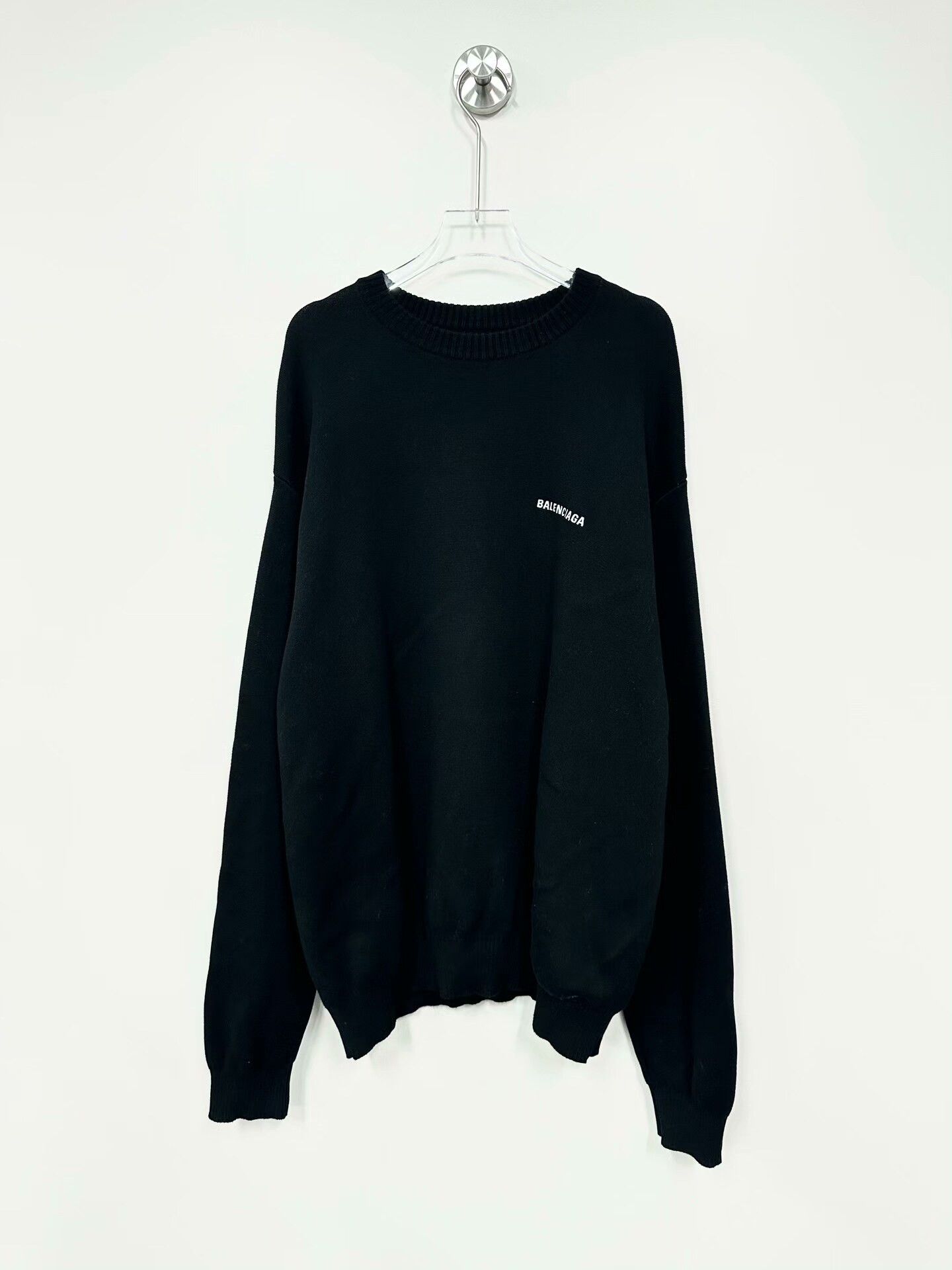 Balenciaga Balenciaga Black Logo Knit Sweater L Size Size US L / EU 52-54 / 3 - 1 Thumbnail