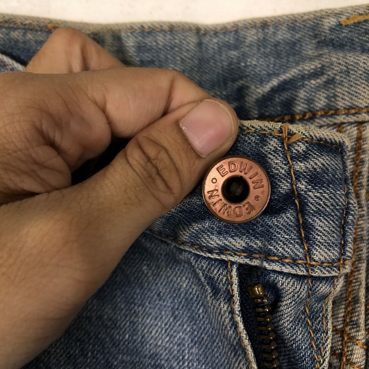 Japanese Brand 🔥90’s Vintage Edwin Distressed Denim Jeans Cowboy Design Size US 32 / EU 48 - 11 Thumbnail