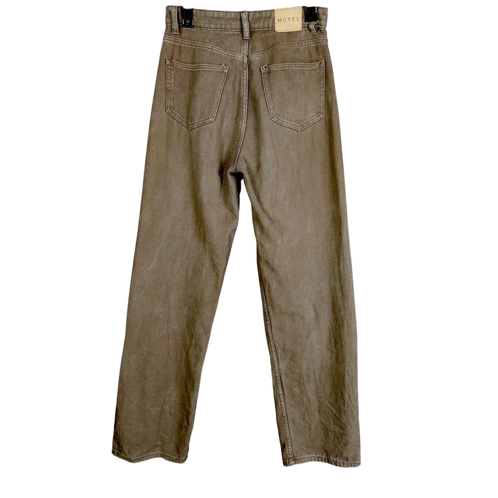 Other Motel Women's XS Wide Leg High Rise Brown Denim Jeans 28x30 Size 28" / US 6 / IT 42 - 2 Thumbnail
