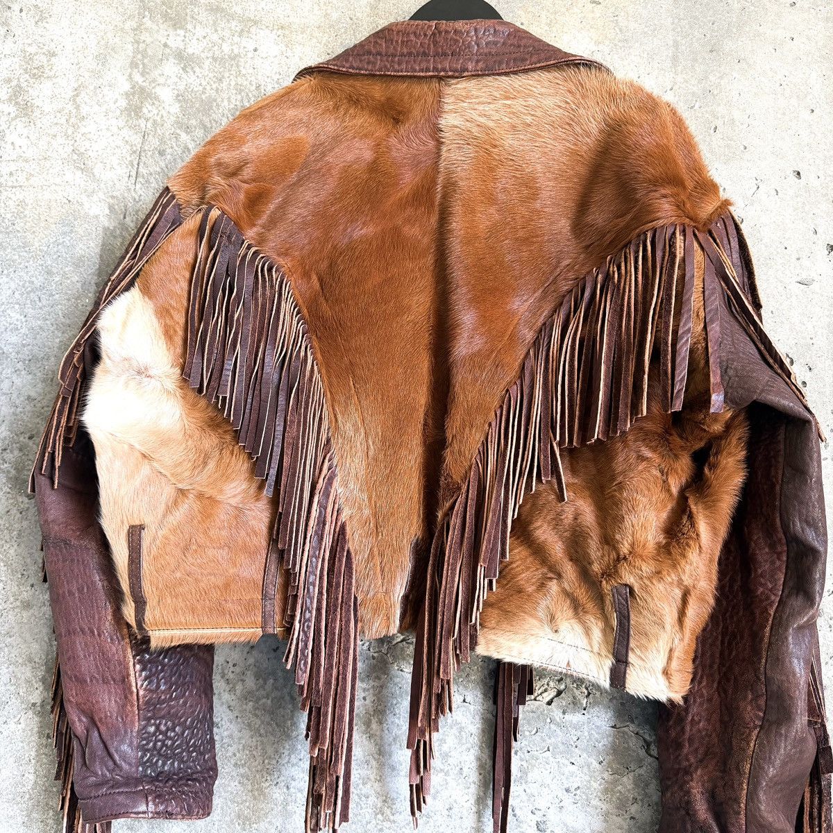 Vintage 1/1 VINTAGE Leather Pony Hair Western Fringe Rider Jacket Size US M / EU 48-50 / 2 - 6 Thumbnail