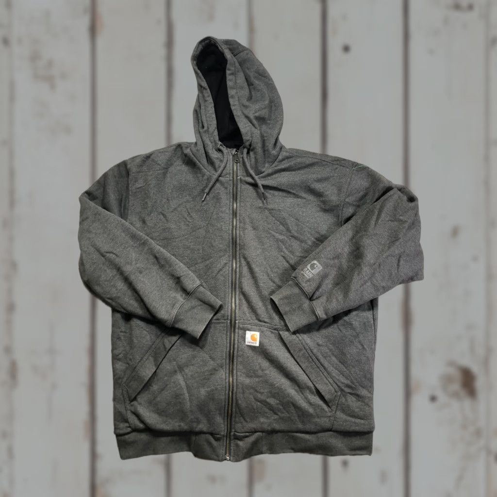 Carhartt Carhartt Hoodie Mens XL Gray Full Zip Rain Defender Lined Workwear Shirt Size US XL / EU 56 / 4 - 1 Thumbnail