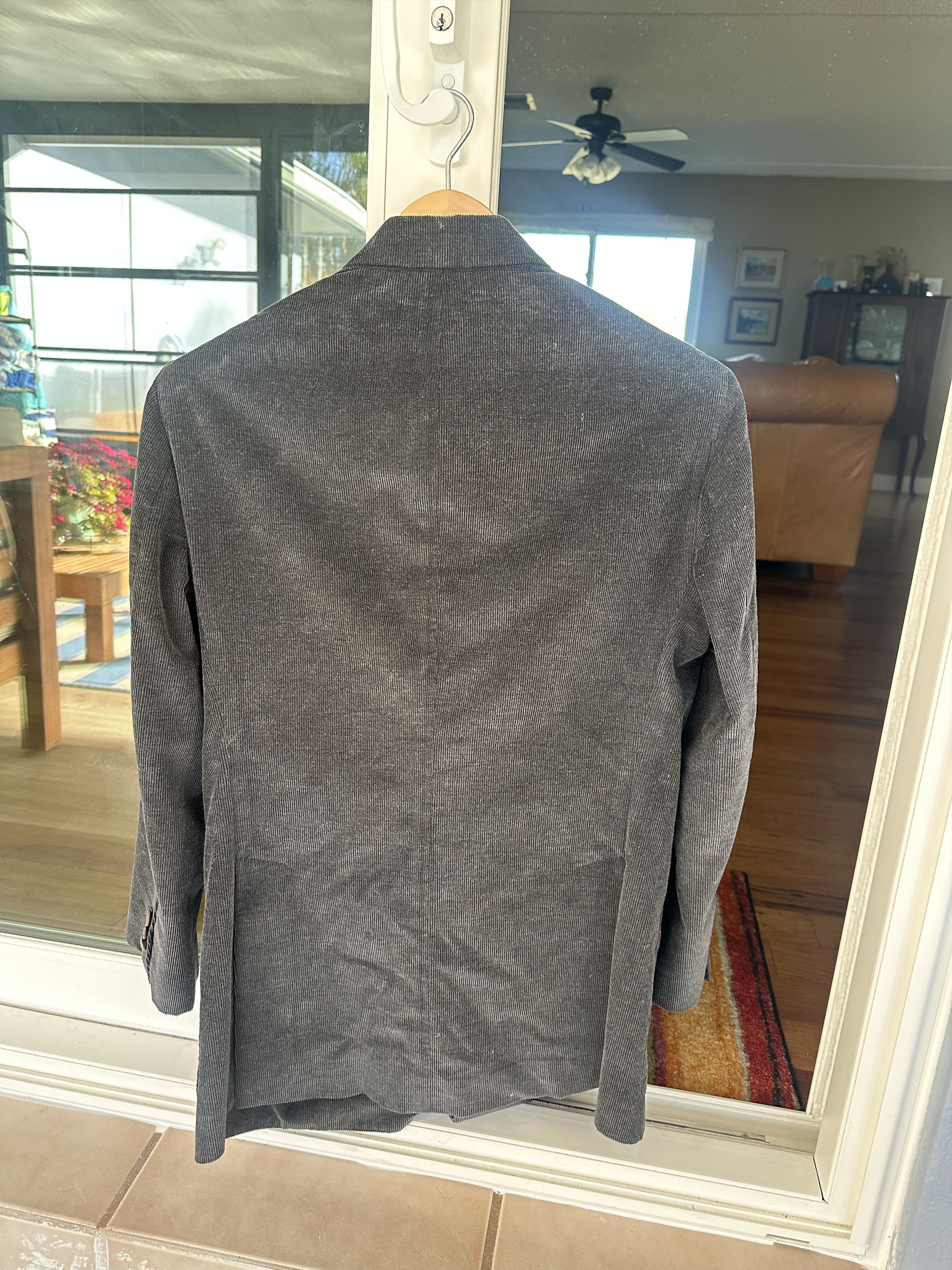 Anglo-Italian Anglo-Italian Double Breasted Corduroy Charcoal Suit IT48 Size 38R - 2 Thumbnail