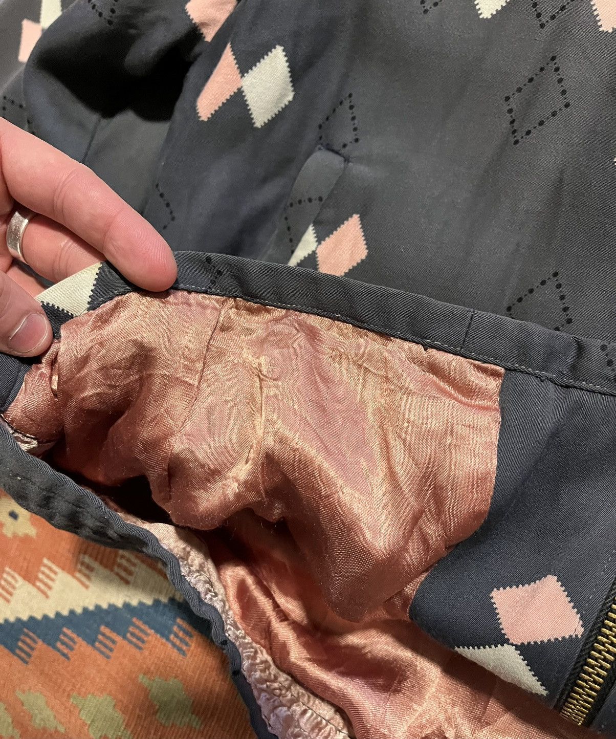 Vintage Vintage 50’s Rayon Gaberdine Atomic Argyle Ricky Jacket Sz L Size US L / EU 52-54 / 3 - 14 Thumbnail