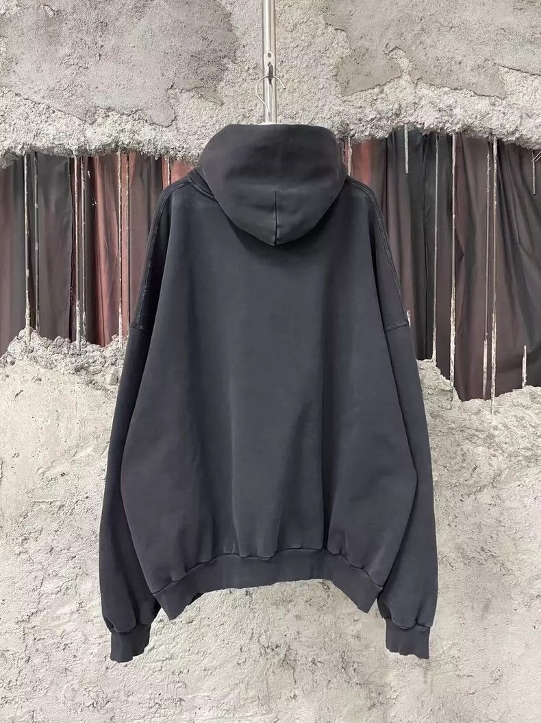 Balenciaga Balenciaga Black Gray Destroyed Hoodie-2505 Size US S / EU 44-46 / 1 - 2 Thumbnail