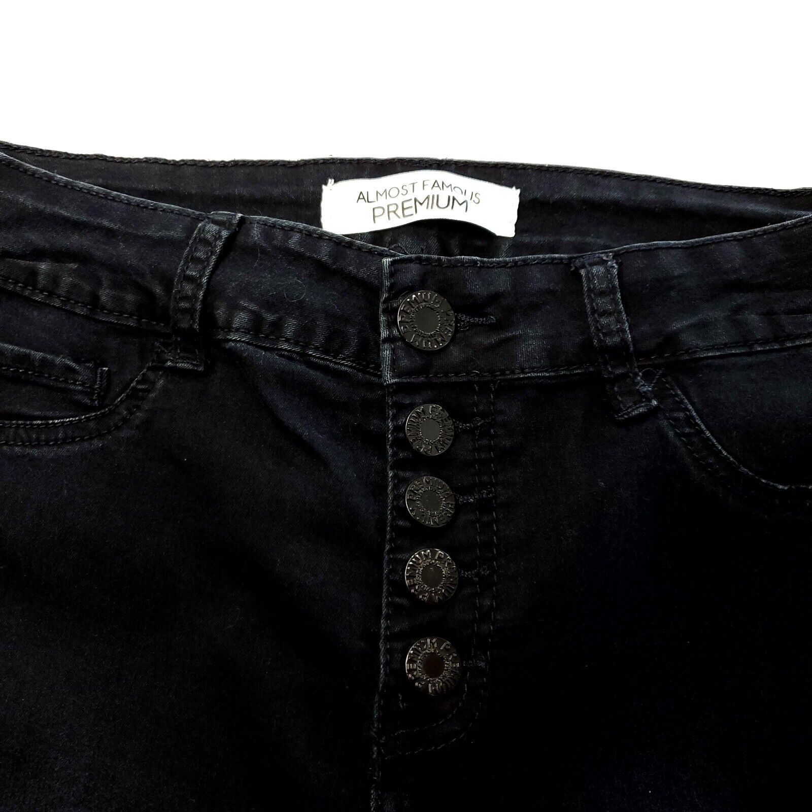 Almost Famous Almost Famous Premium Denim Jeans Black Dark Stone Wash Midr Size 27" / US 4 / IT 40 - 2 Thumbnail