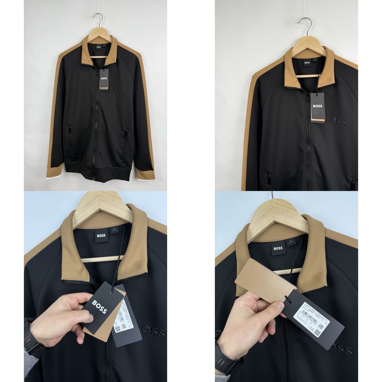 Hugo Boss NEW Hugo Boss Athleisure Track Zip Jacket NWT Classic L Black Mens Zip Front, Full Zip, Hood? (Info: From title) Size US L / EU 52-54 / 3 - 8 Thumbnail