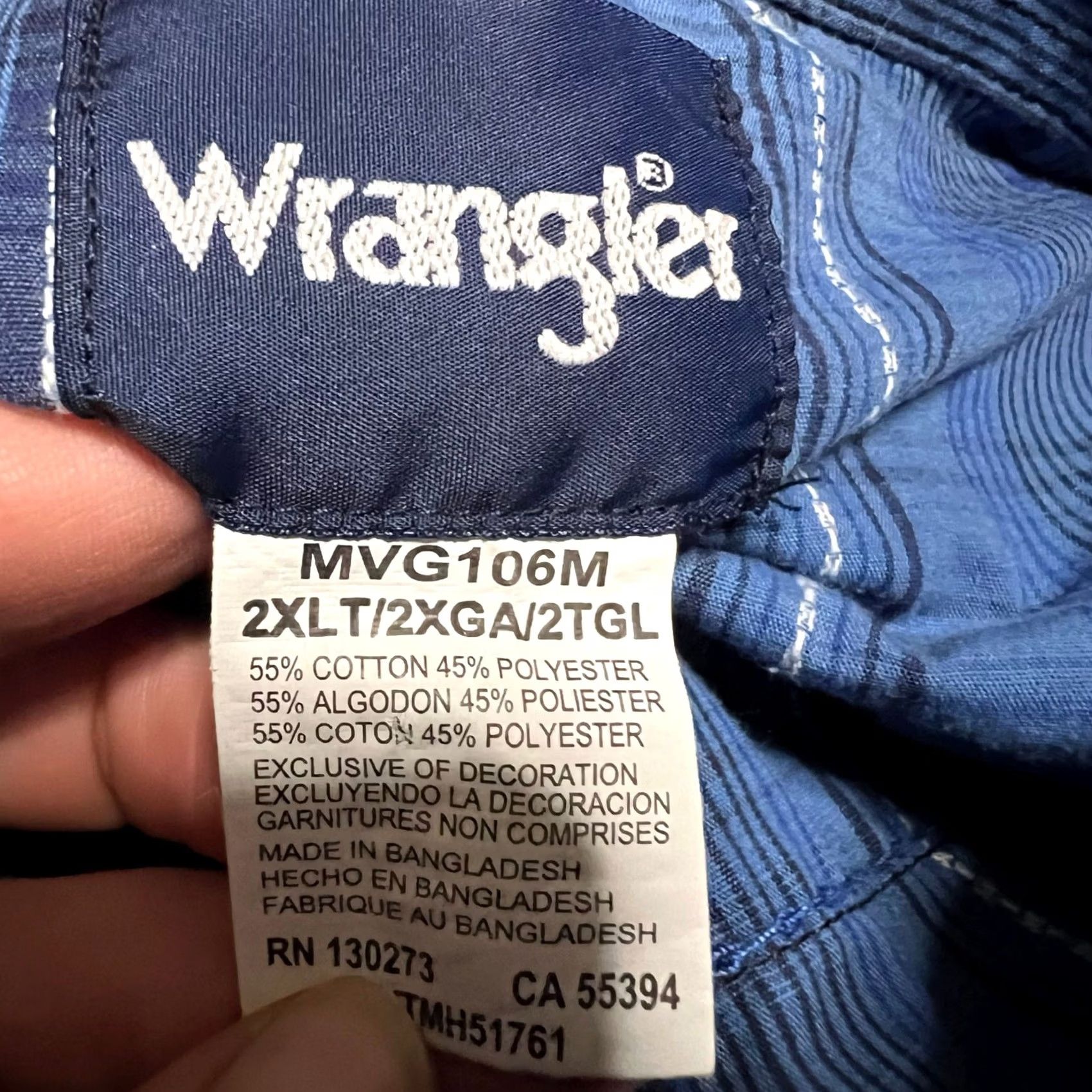 Wrangler VINTAGE Wrangler Shirt Mens XXL Tall Blue Pearl Snap Plaid Western Long Sleeve Size US XXL / EU 58 / 5 - 7 Thumbnail