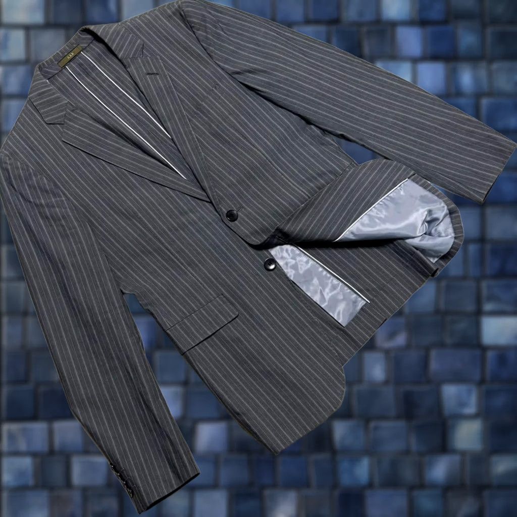 Yohji Yamamoto YOHJI YAMAMOTO X A.A.R RENOWN TAILORED JACKET GRAY COTTON STRIPE MEN SIZE M USED Size US M / EU 48-50 / 2 - 1 Thumbnail