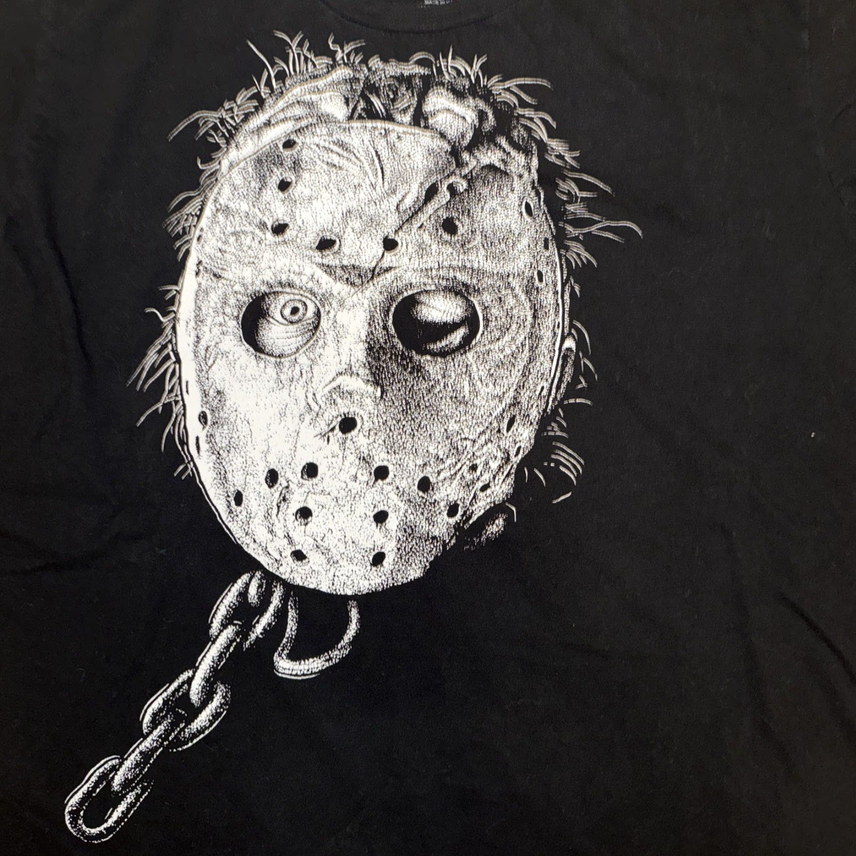 Vintage Friday The 13th T-Shirt Jason Black Out XL Men XL Black Shirt Mens Size US XL / EU 56 / 4 - 2 Thumbnail