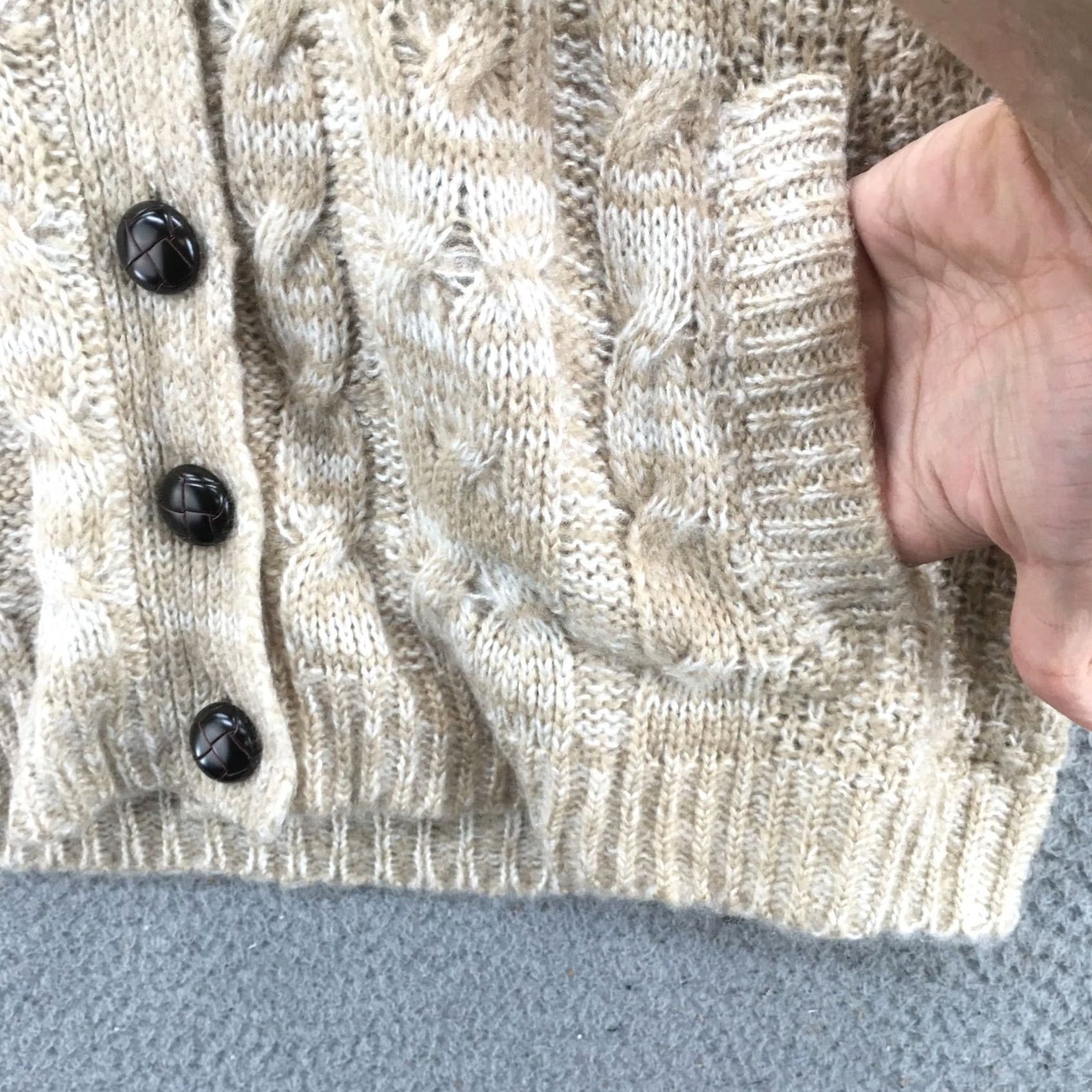 Vintage Maurices Cardigan Sweater Women Medium Knit Long Sleeve Button Beige NEW Size M / US 6-8 / IT 42-44 - 7 Thumbnail