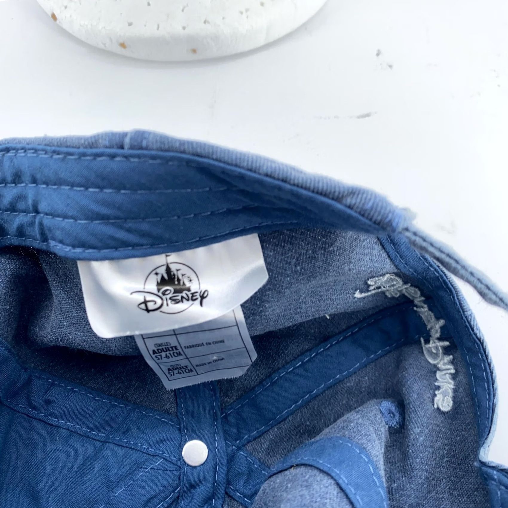 Disney Disney Parks Mickey Mouse Hat Cap Blue Denim Embroidered Strap Back Adult Mens Size ONE SIZE - 5 Thumbnail