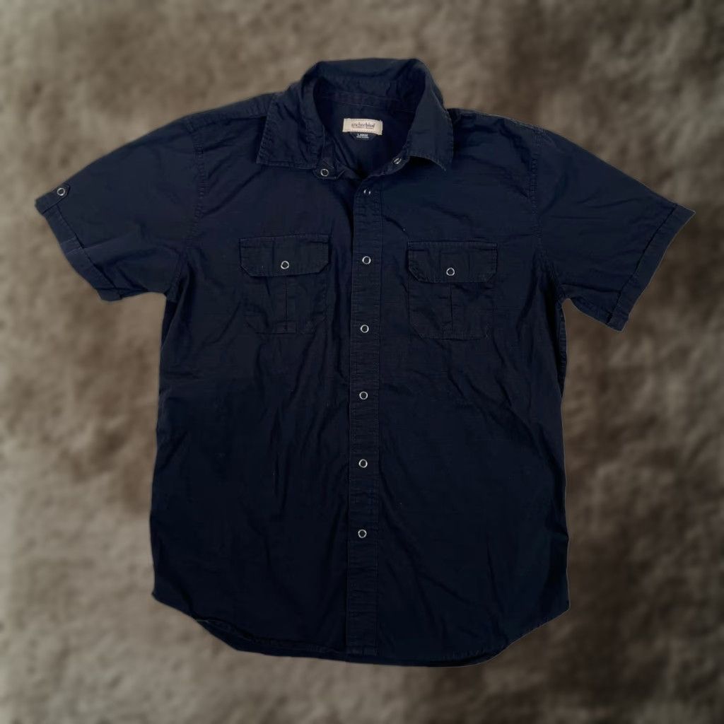 Anchor Blue Vintage Anchor Blue Shirt Mens Large Black Short Sleeve Snap Front Casual Y2K Size US L / EU 52-54 / 3 - 1 Thumbnail